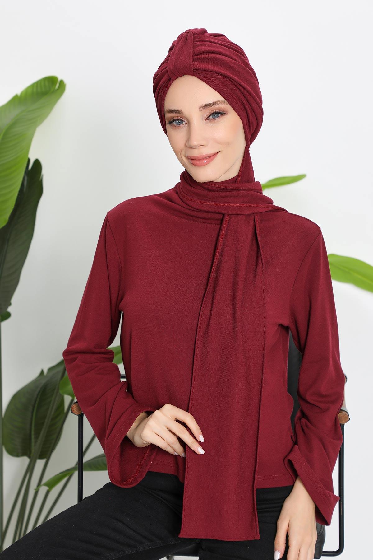 Kışlık Fularlı Bone Türban,B-80RB