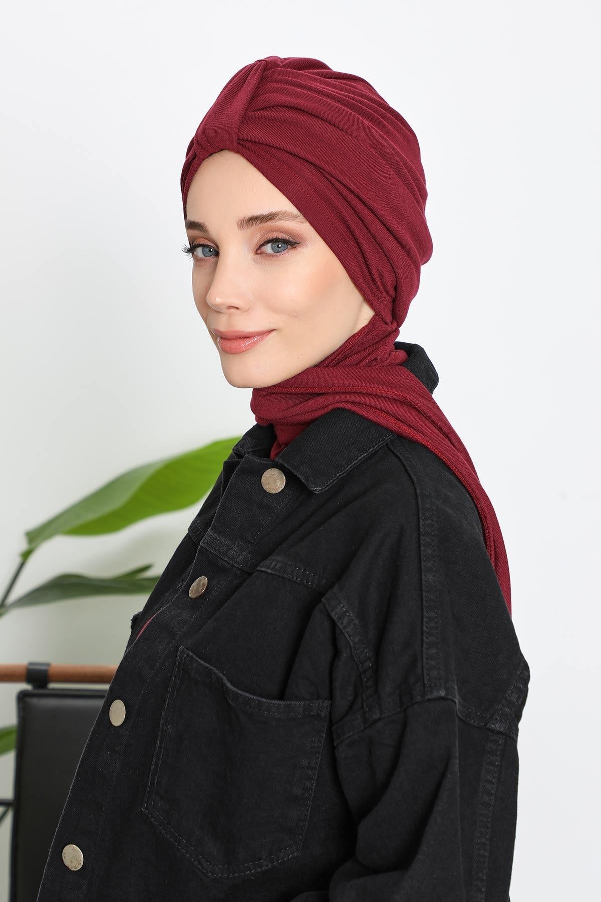 Kışlık Fularlı Bone Türban,B-80RB