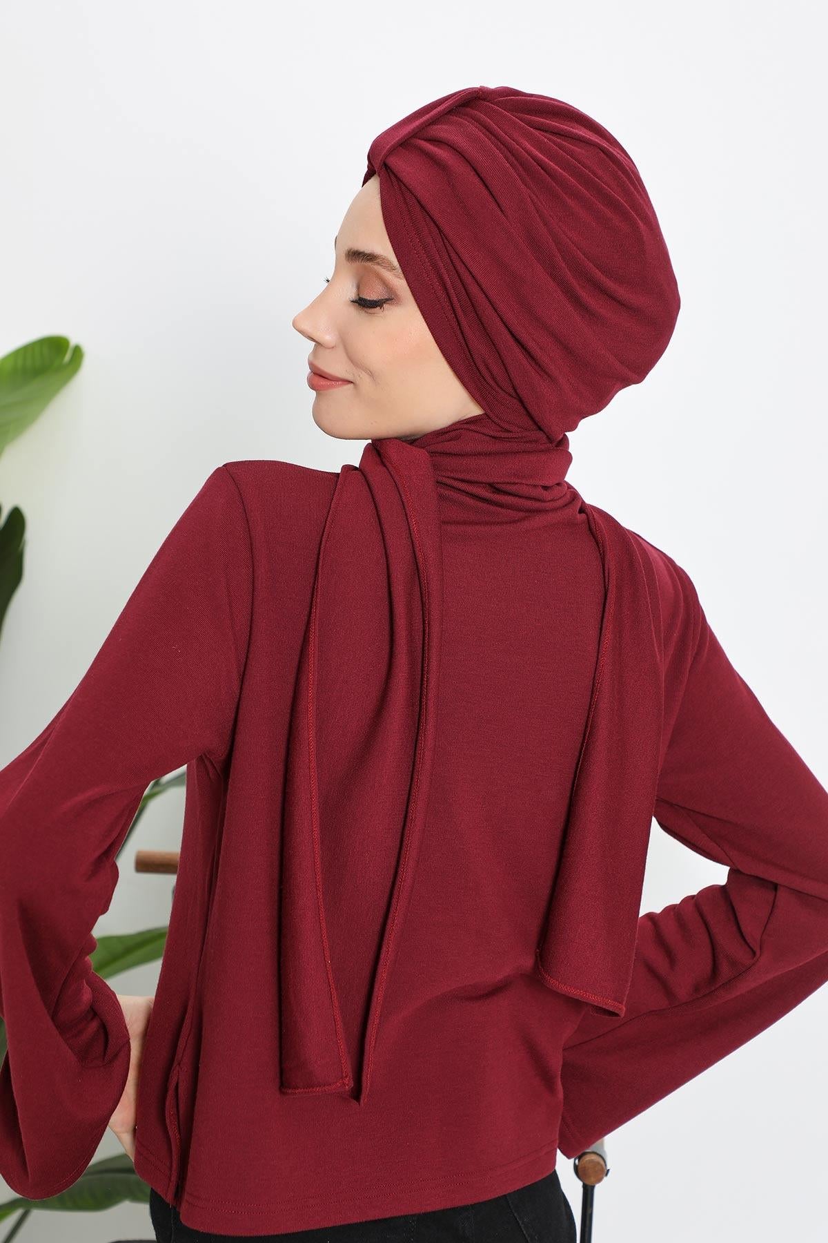 Kışlık Fularlı Bone Türban,B-80RB