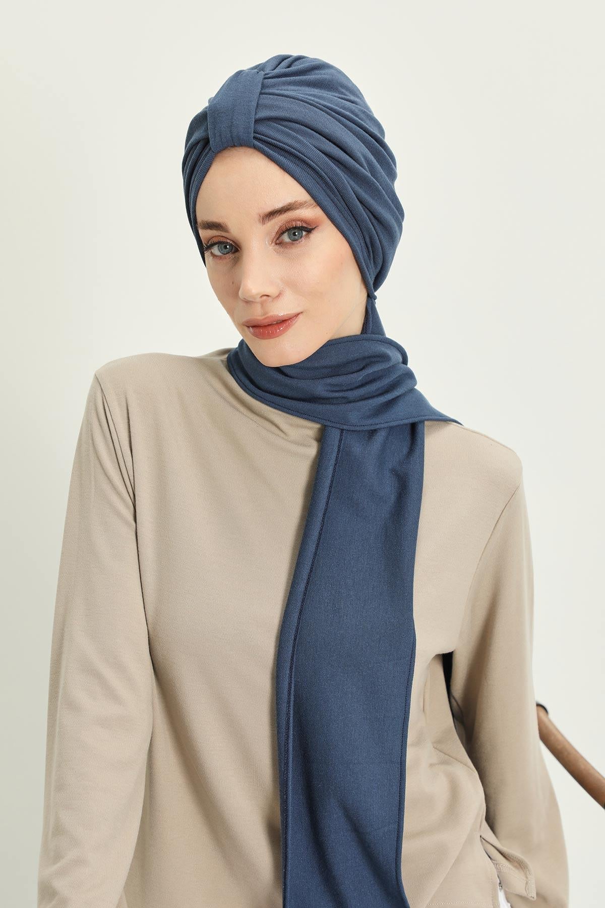 Kışlık Fularlı Bone Türban,B-80RB