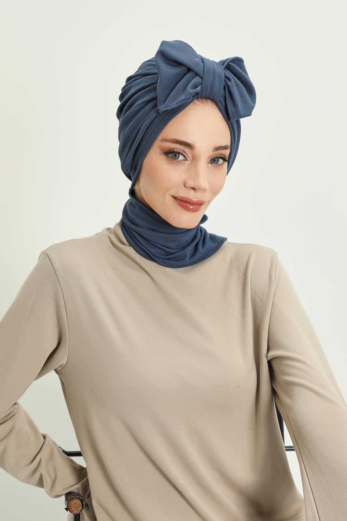 Kışlık Fularlı Bone Türban,B-80RB