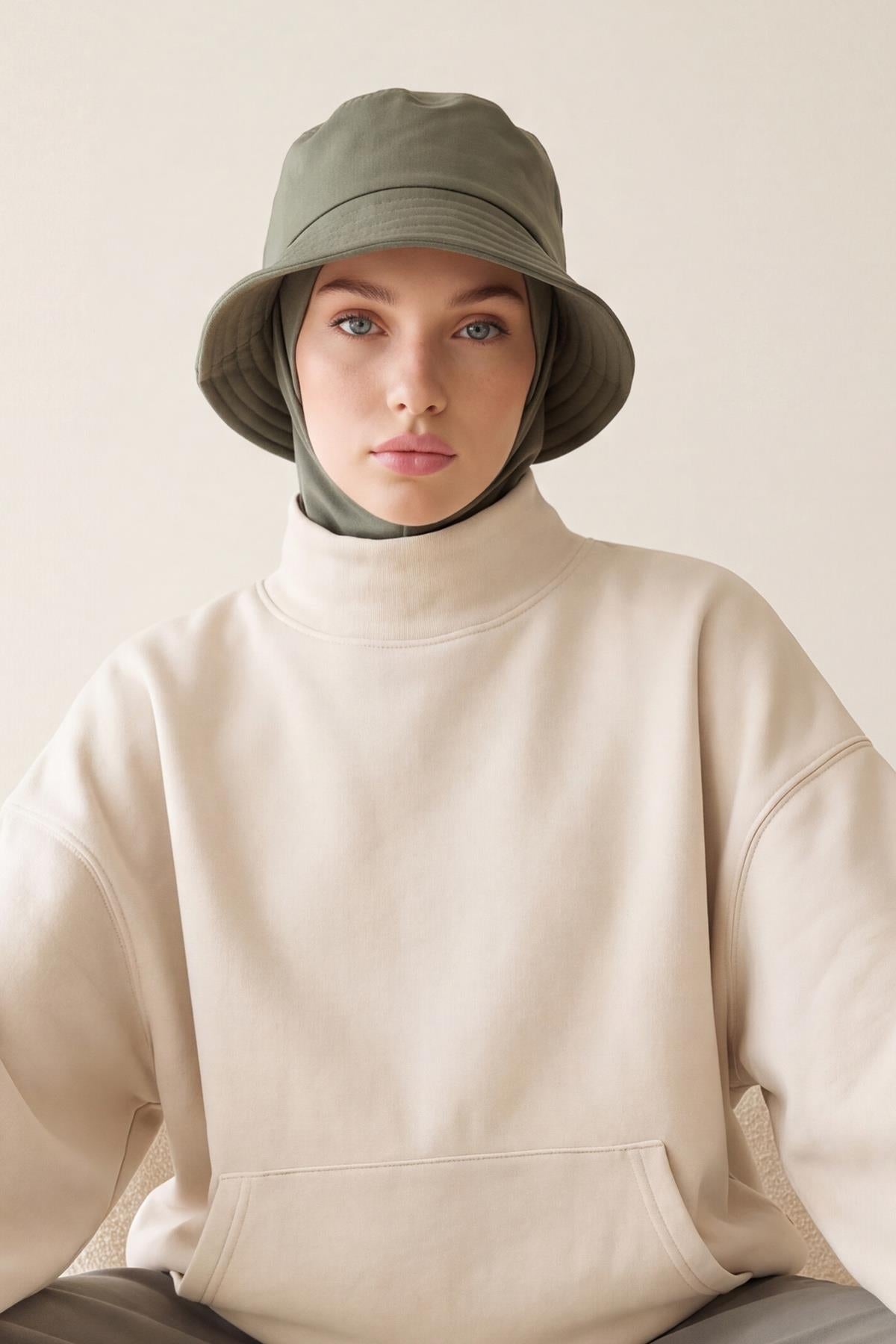 Kışlık İç Boneli Tesettür Bucket Şapka,B-103O