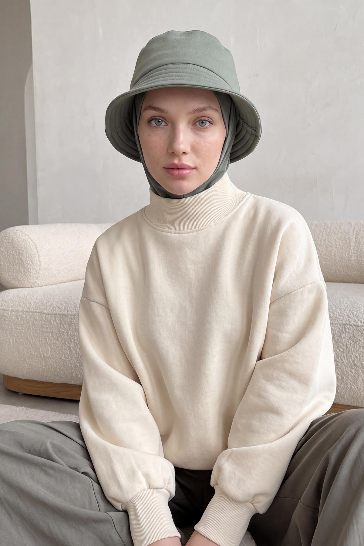 Kışlık İç Boneli Tesettür Bucket Şapka,B-103O