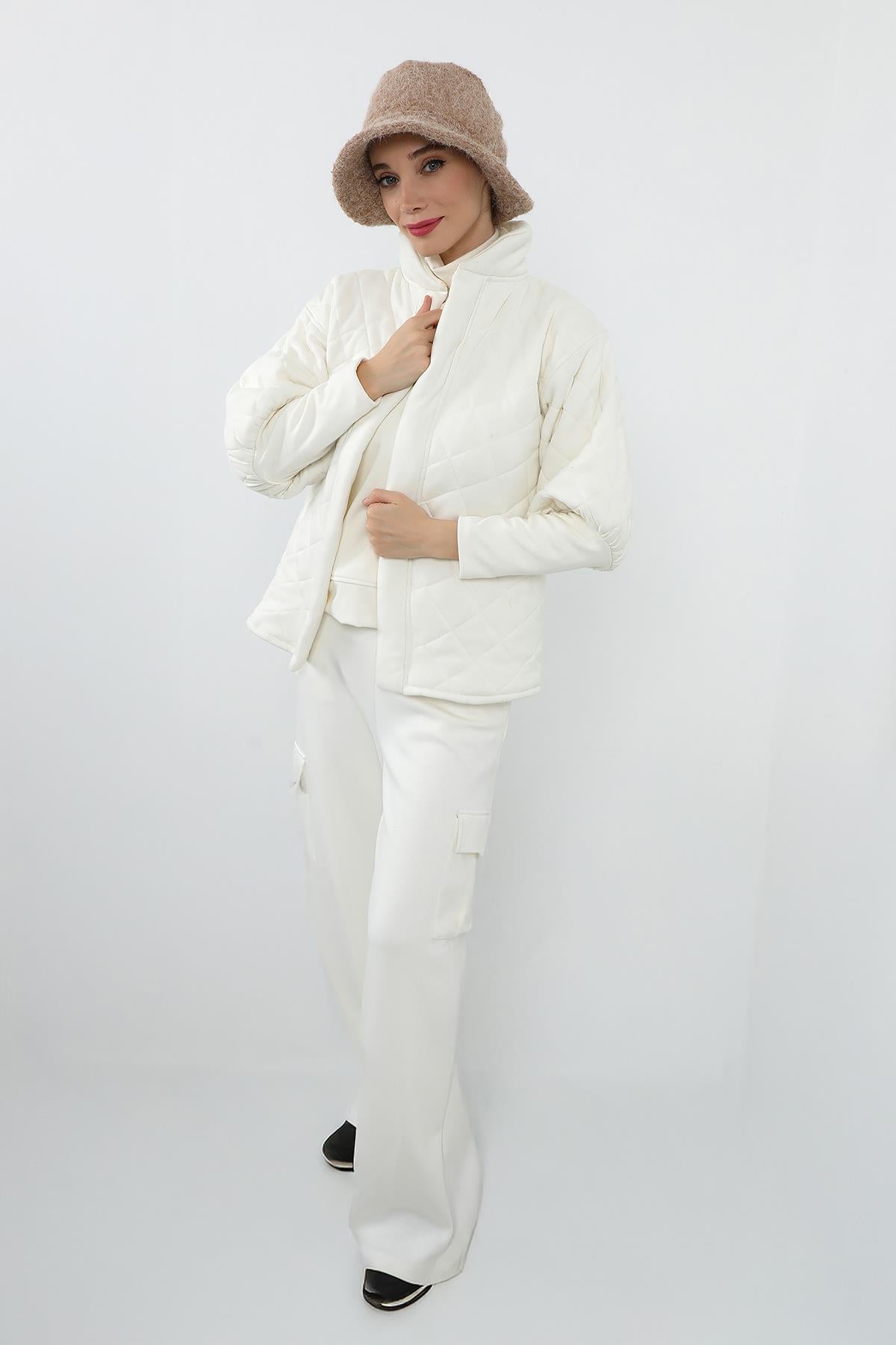 Kışlık Tüylü Kaşe Bucket Şapka ve Atkı Takımı,BAT-1TK