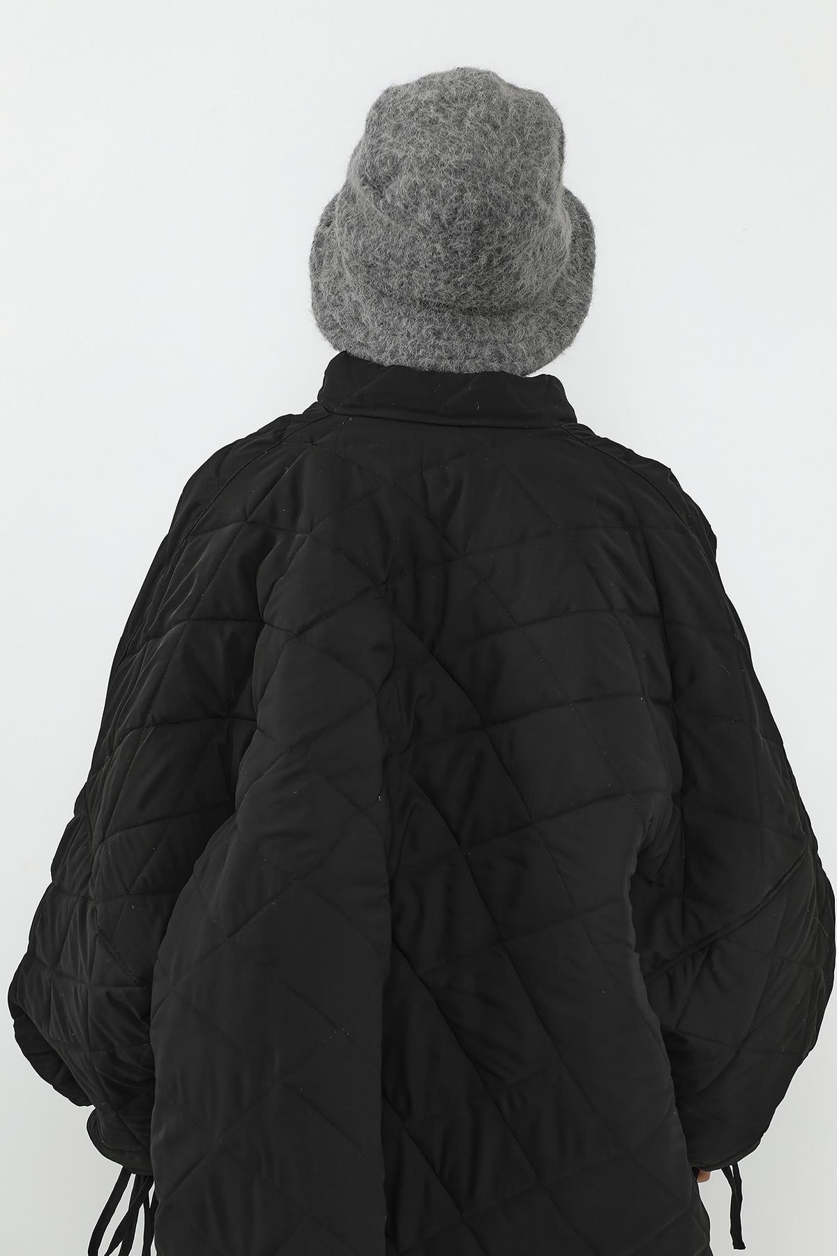 Kışlık Tüylü Kaşe Bucket Şapka ve Atkı Takımı,BAT-1TK