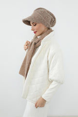 Kışlık Tüylü Kaşe Siperlikli Bone ve Atkı Takımı,BAT-2TK