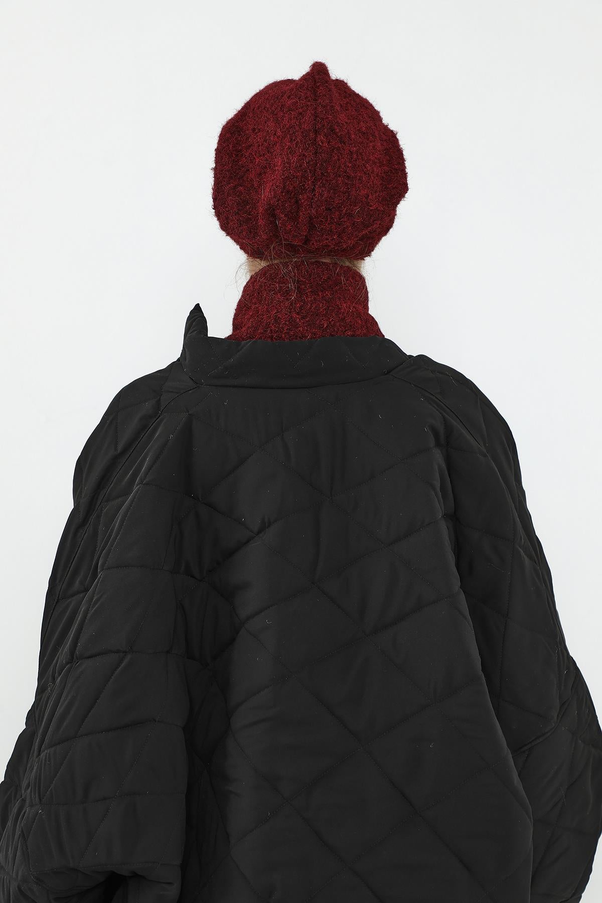 Kışlık Tüylü Kaşe Siperlikli Bone ve Atkı Takımı,BAT-2TK