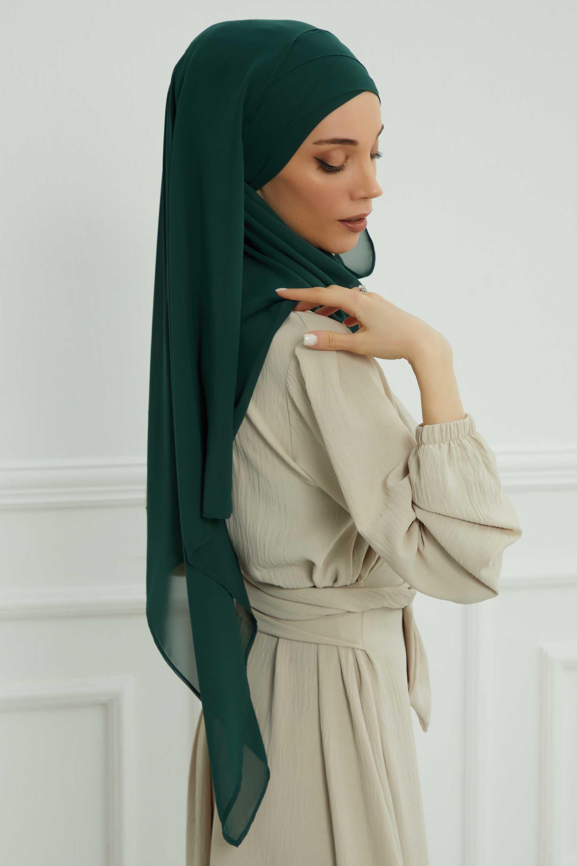 Klasik Tasarım Çapraz Dikim Pratik Şifon Şal,CPS-15,CPS-15