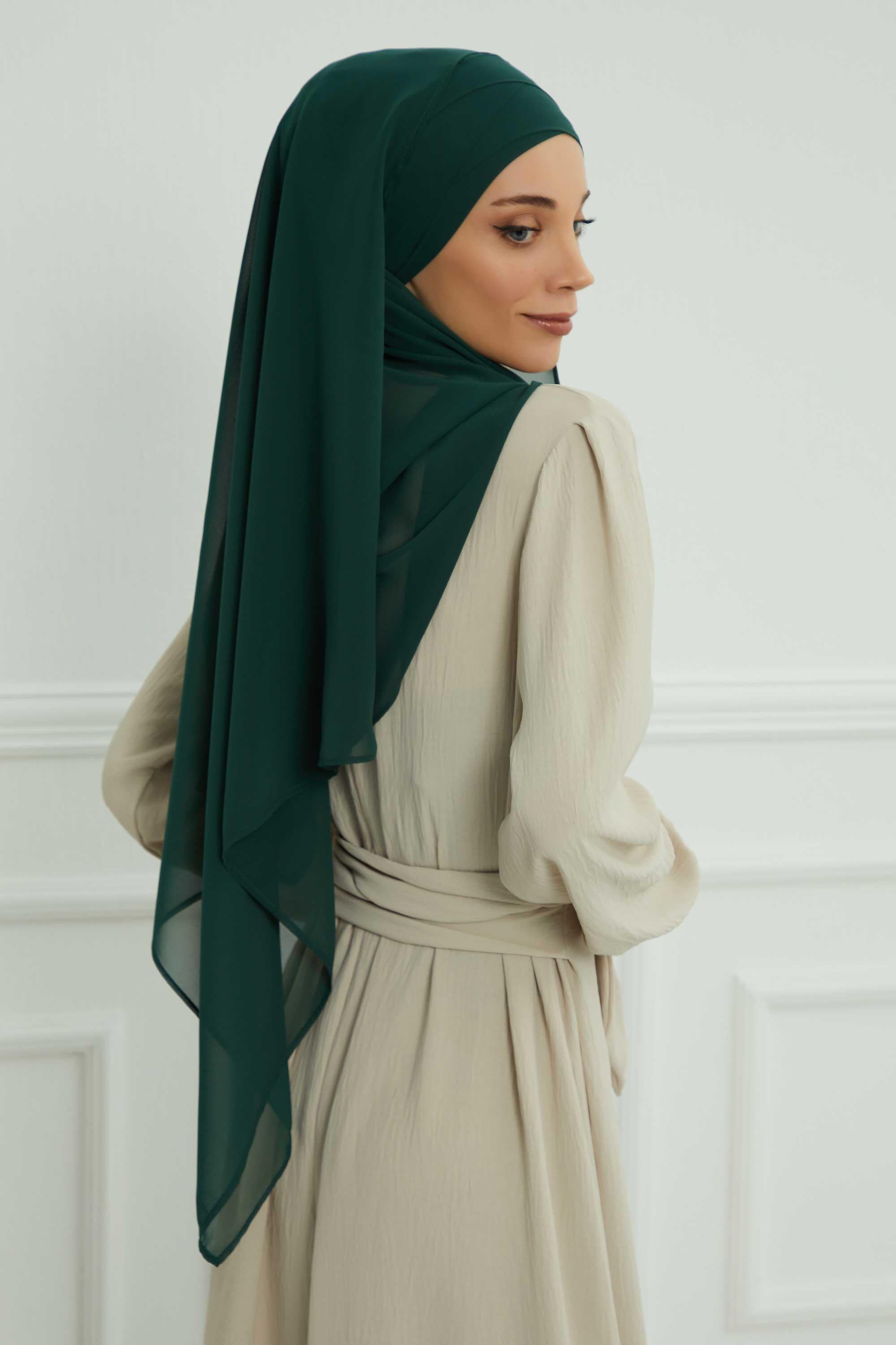 Klasik Tasarım Çapraz Dikim Pratik Şifon Şal,CPS-15,CPS-15