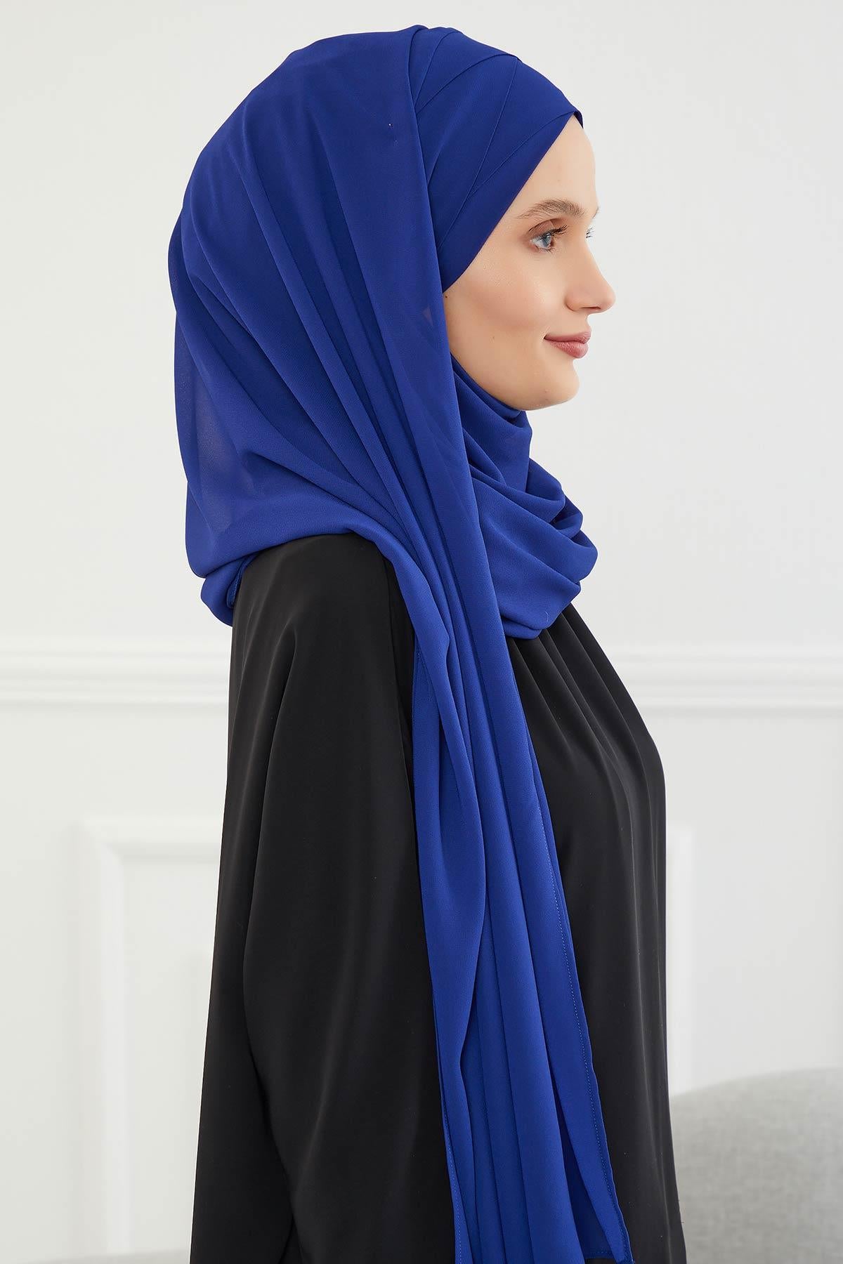 Klasik Tasarım Çapraz Dikim Pratik Şifon Şal,CPS-15,CPS-15