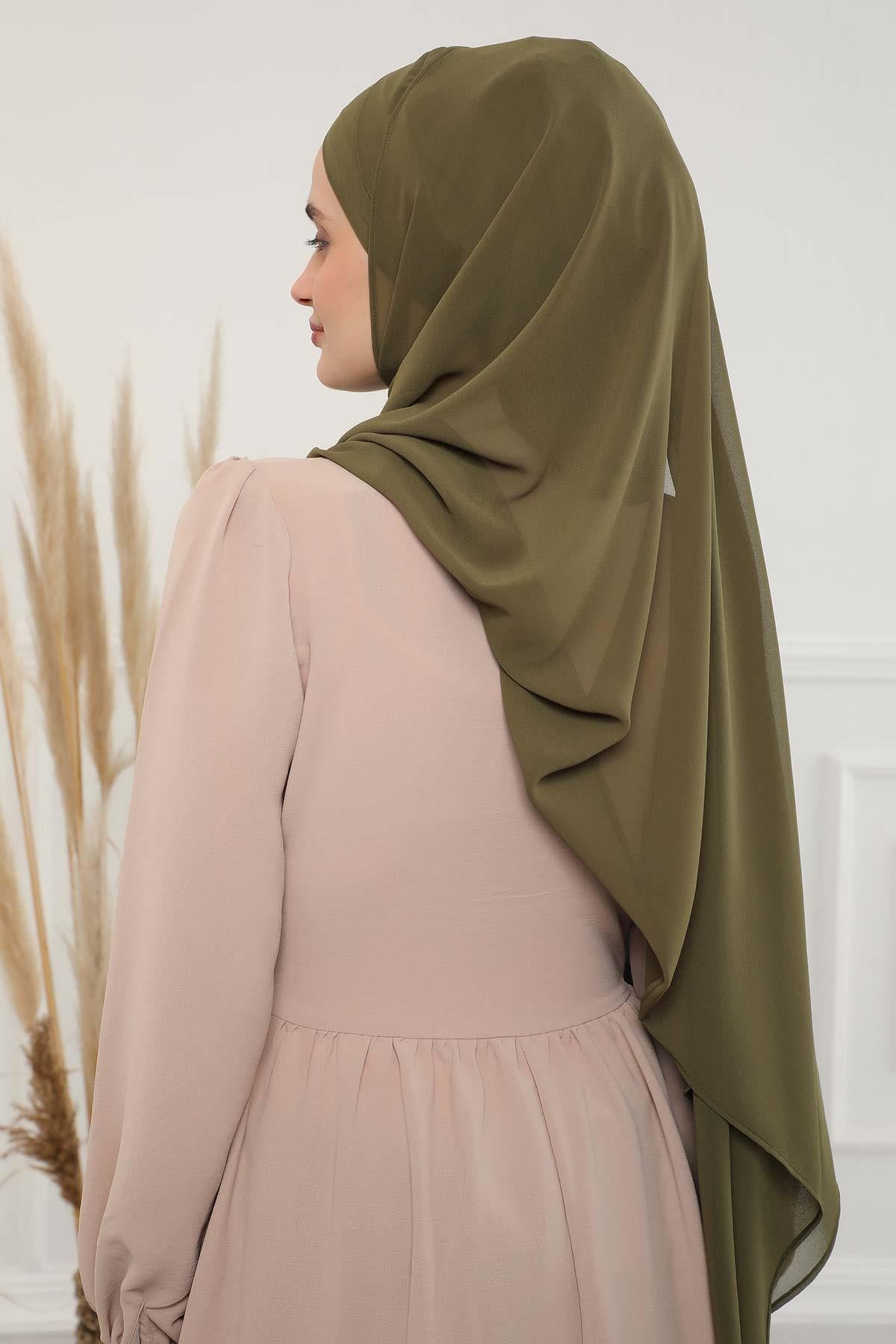 Klasik Tasarım Çapraz Dikim Pratik Şifon Şal,CPS-15,CPS-15