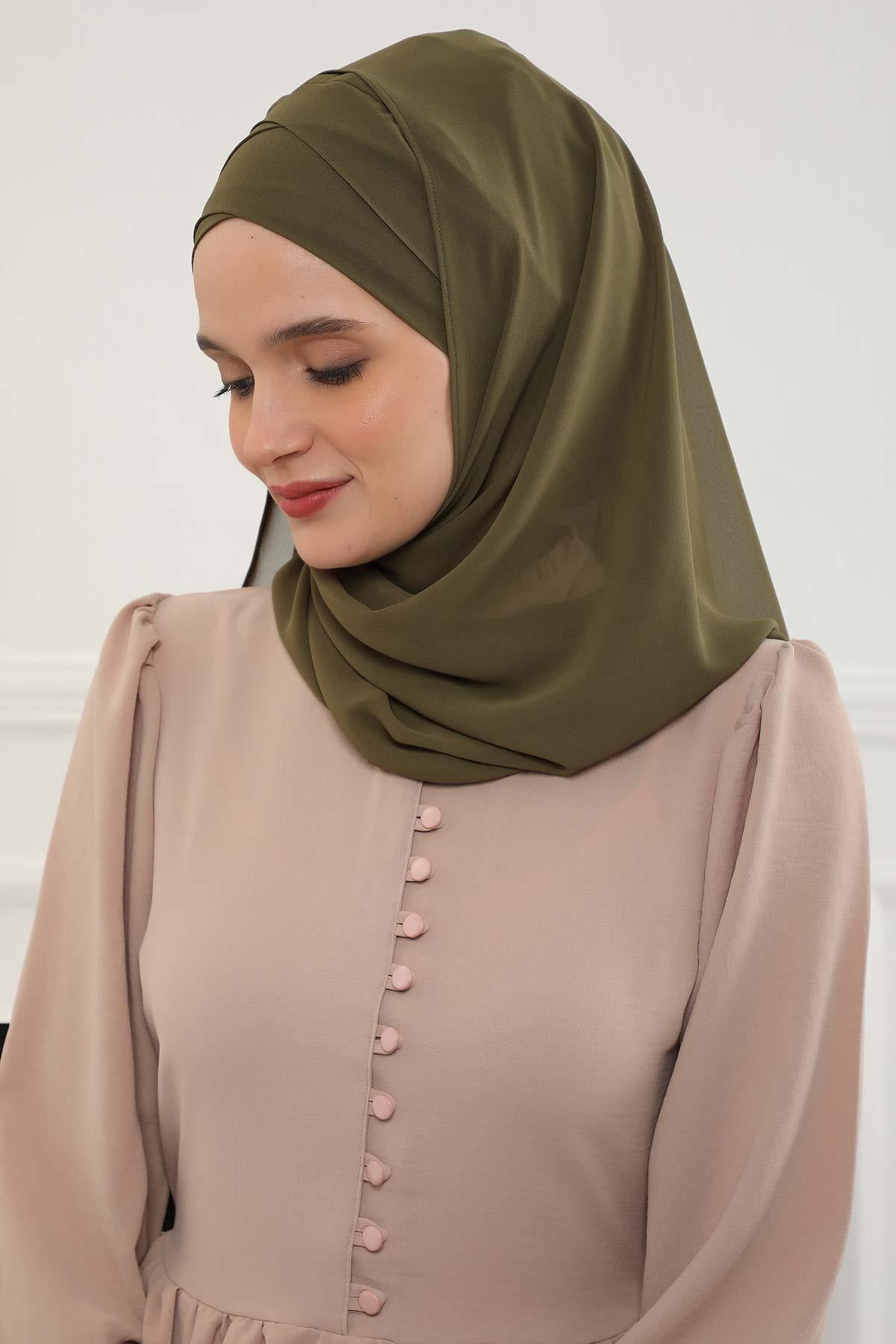 Klasik Tasarım Çapraz Dikim Pratik Şifon Şal,CPS-15,CPS-15