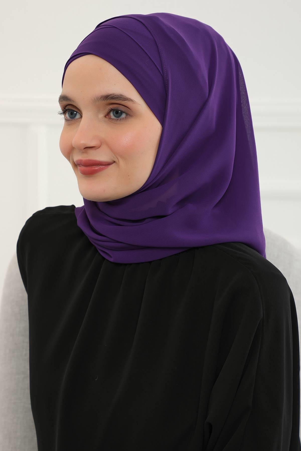 Klasik Tasarım Çapraz Dikim Pratik Şifon Şal,CPS-15,CPS-15