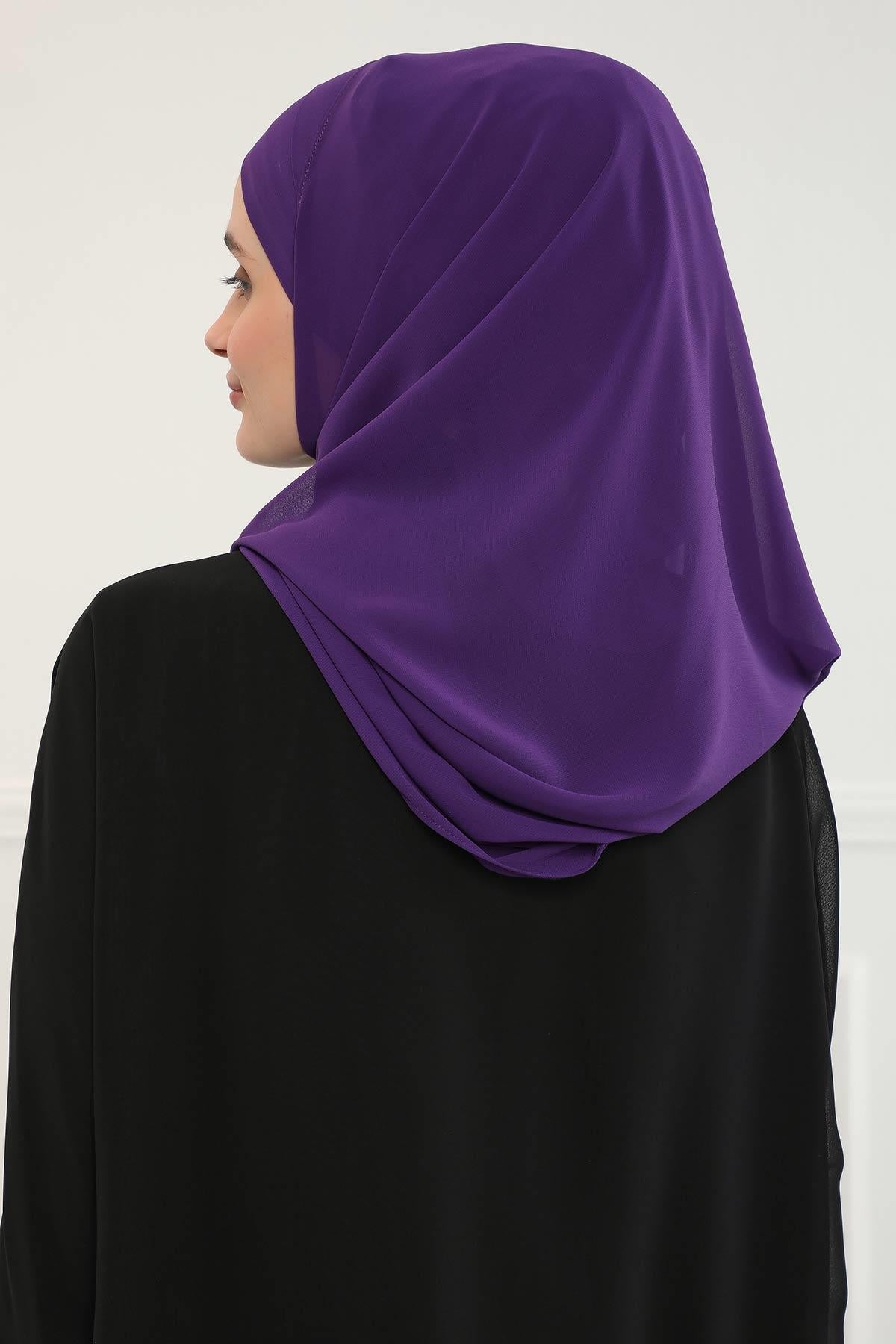 Klasik Tasarım Çapraz Dikim Pratik Şifon Şal,CPS-15,CPS-15