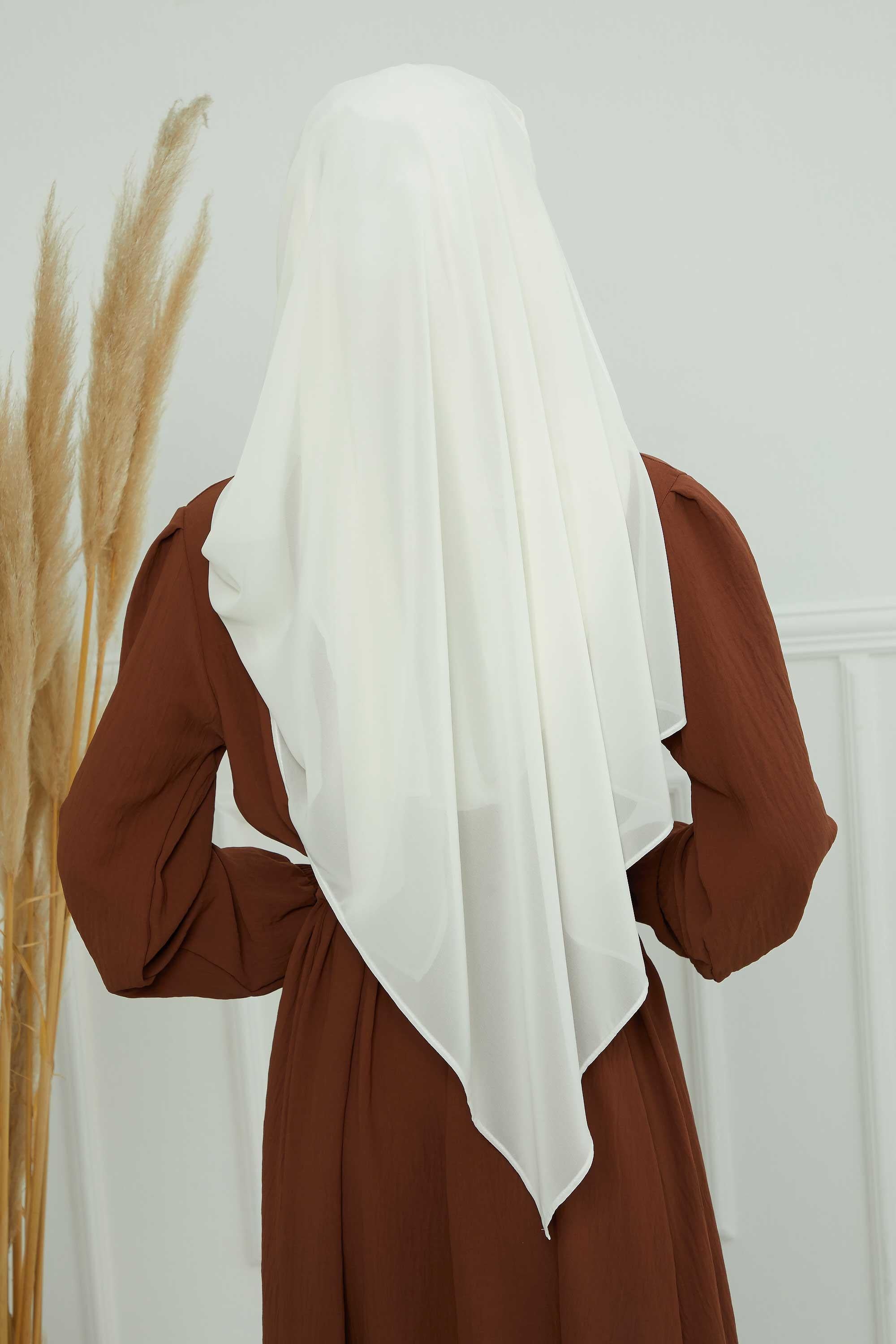 Klasik Tasarım Çapraz Dikim Pratik Şifon Şal,CPS-15,CPS-15