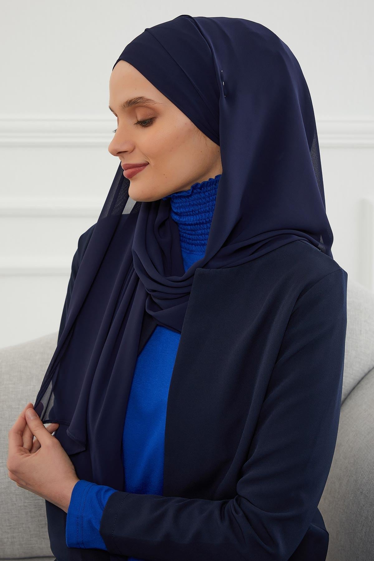 Klasik Tasarım Çapraz Dikim Pratik Şifon Şal,CPS-15,CPS-15