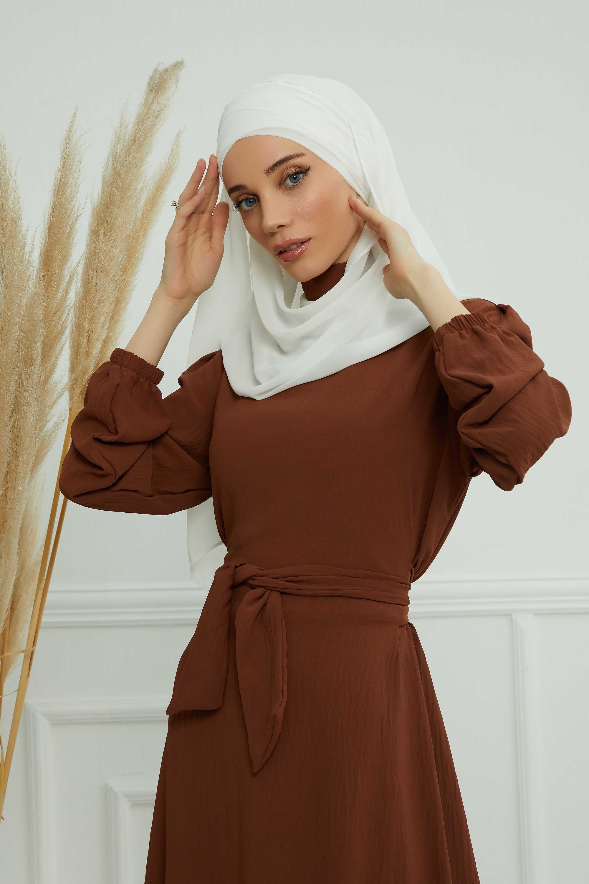 Klasik Tasarım Çapraz Dikim Pratik Şifon Şal,CPS-15,CPS-15