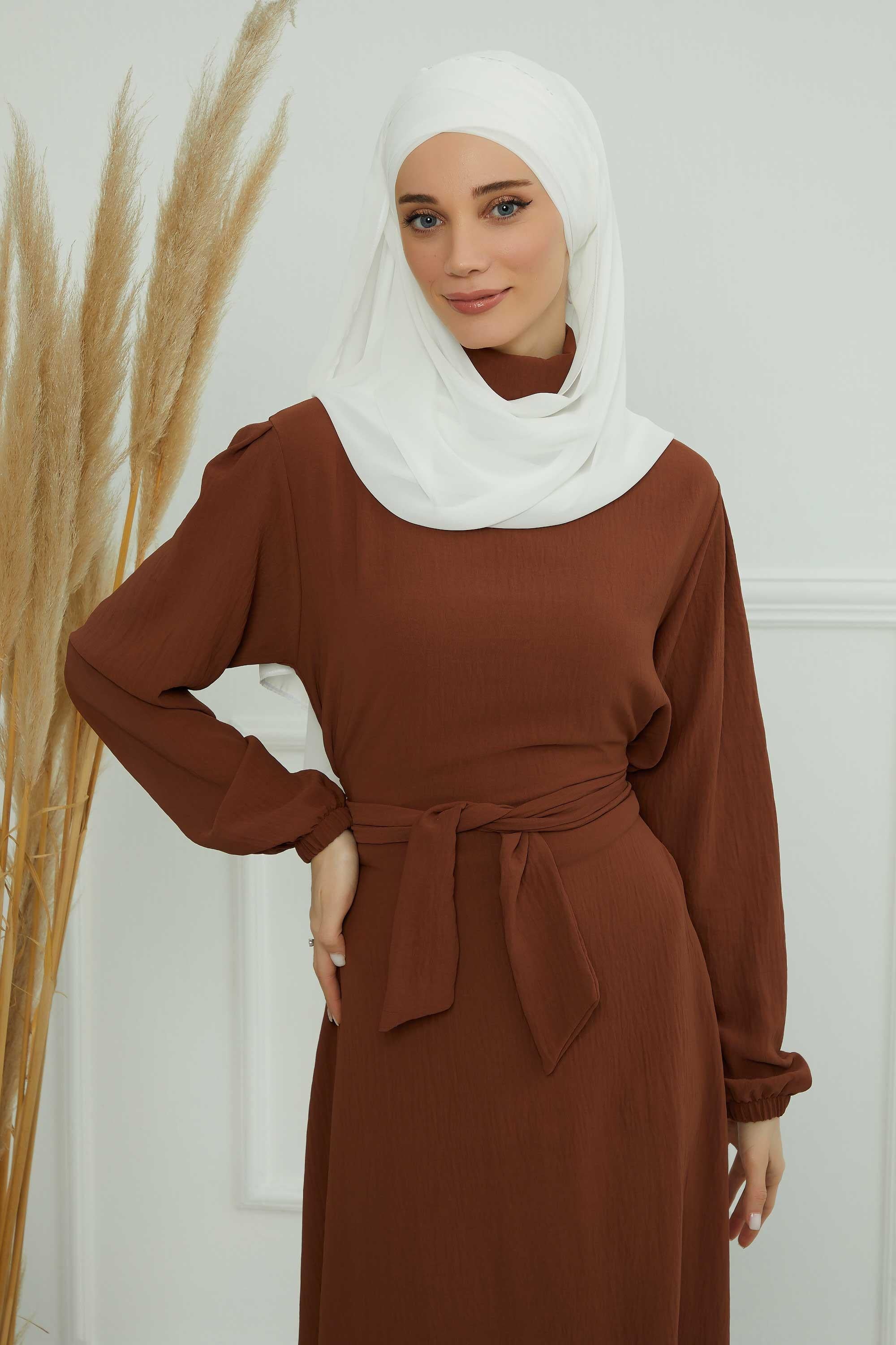 Klasik Tasarım Çapraz Dikim Pratik Şifon Şal,CPS-15,CPS-15