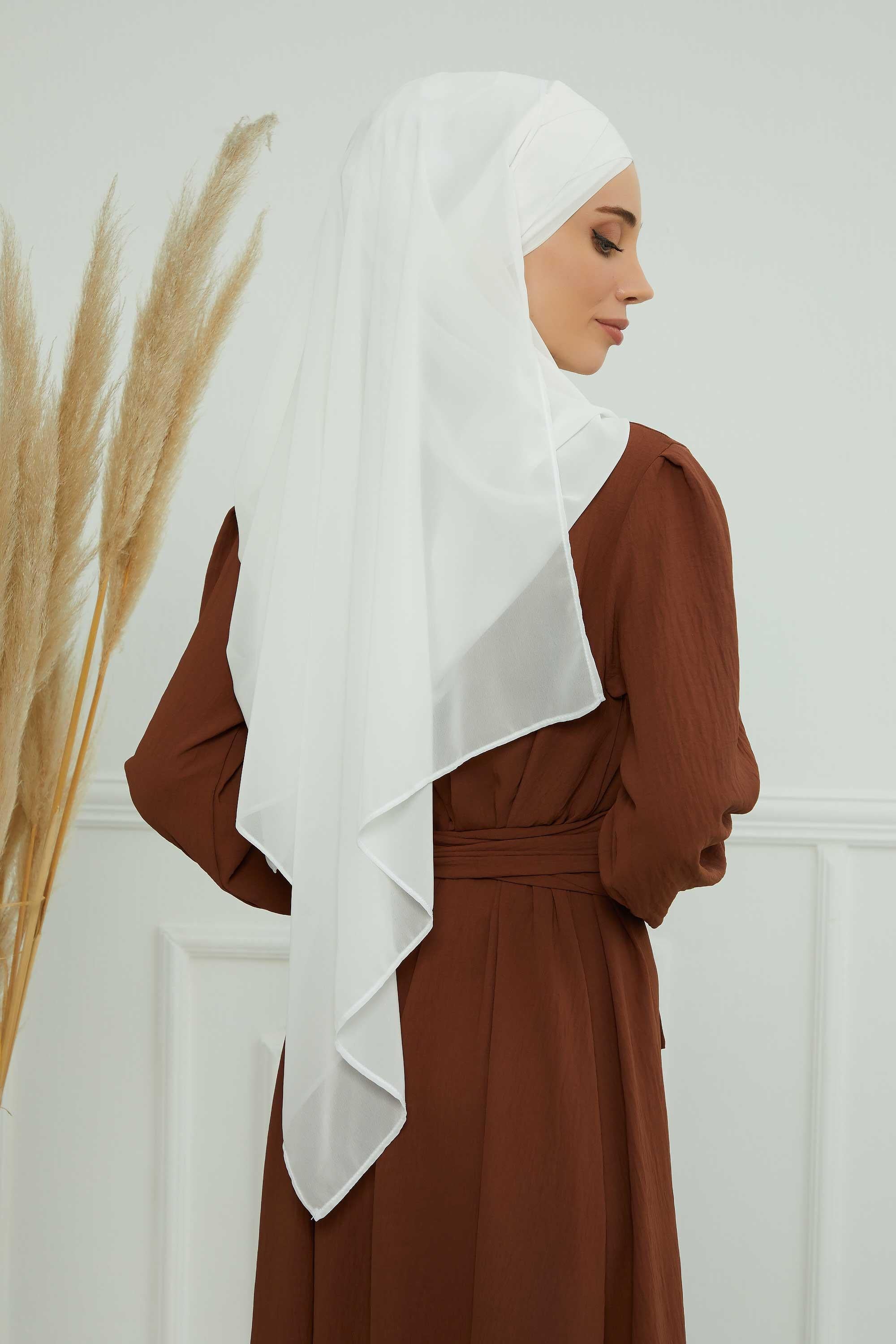 Klasik Tasarım Çapraz Dikim Pratik Şifon Şal,CPS-15,CPS-15