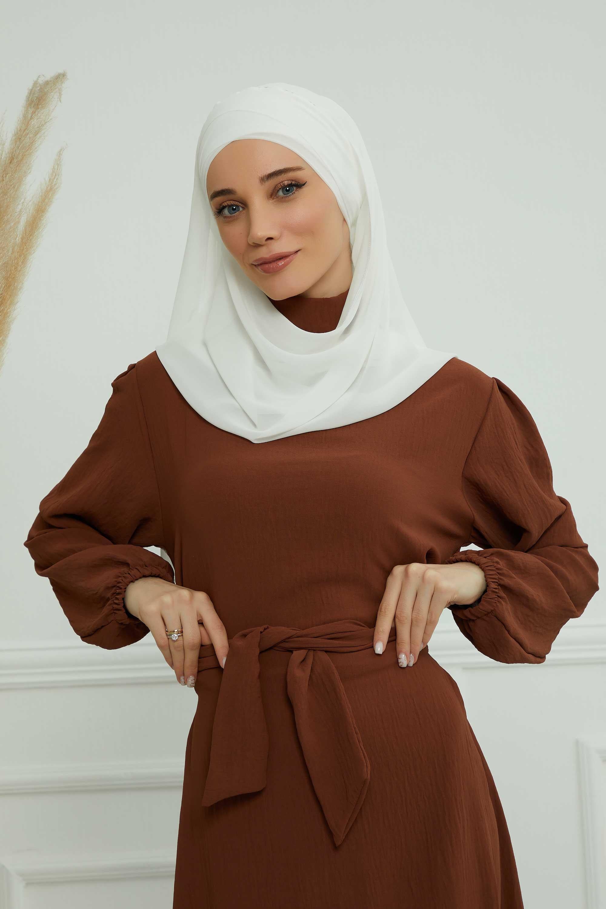 Klasik Tasarım Çapraz Dikim Pratik Şifon Şal,CPS-15,CPS-15