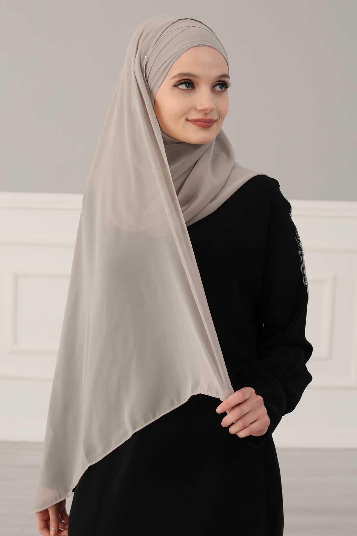 Klasik Tasarım Çapraz Dikim Pratik Şifon Şal,CPS-15,CPS-15