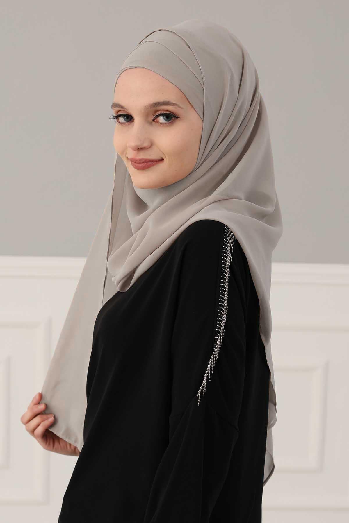 Klasik Tasarım Çapraz Dikim Pratik Şifon Şal,CPS-15,CPS-15