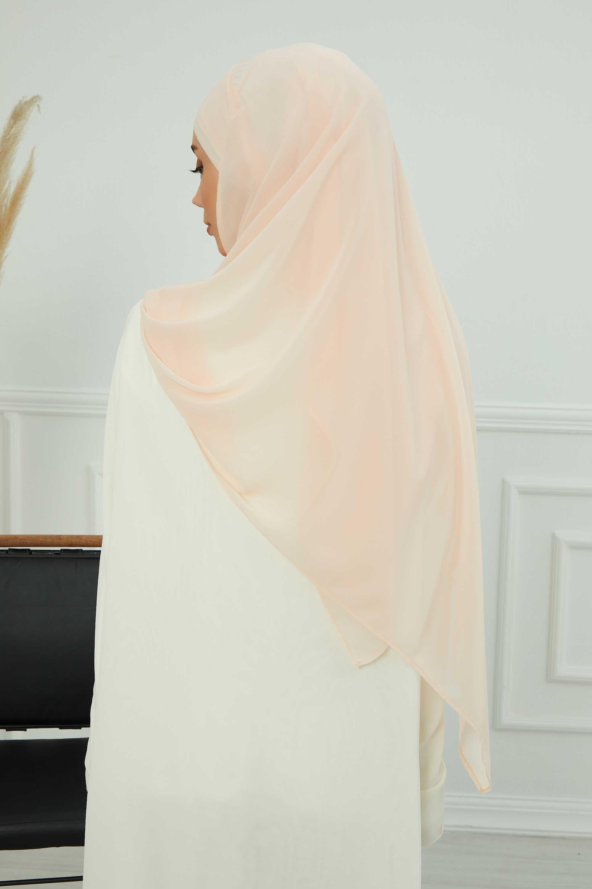 Klasik Tasarım Çapraz Dikim Pratik Şifon Şal,CPS-15,CPS-15