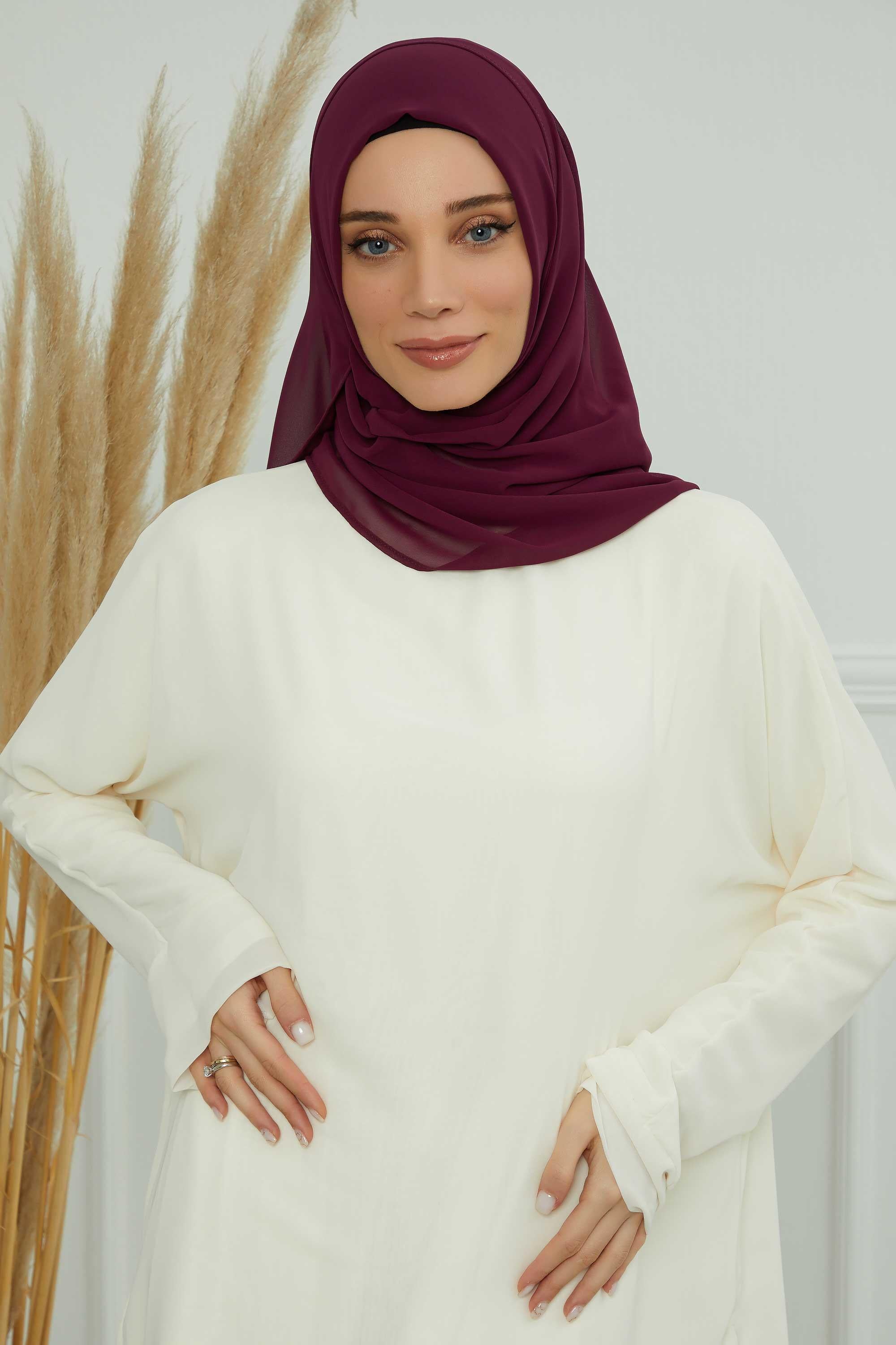 Klasik Tasarım Pratik Şifon Şal,PS-11