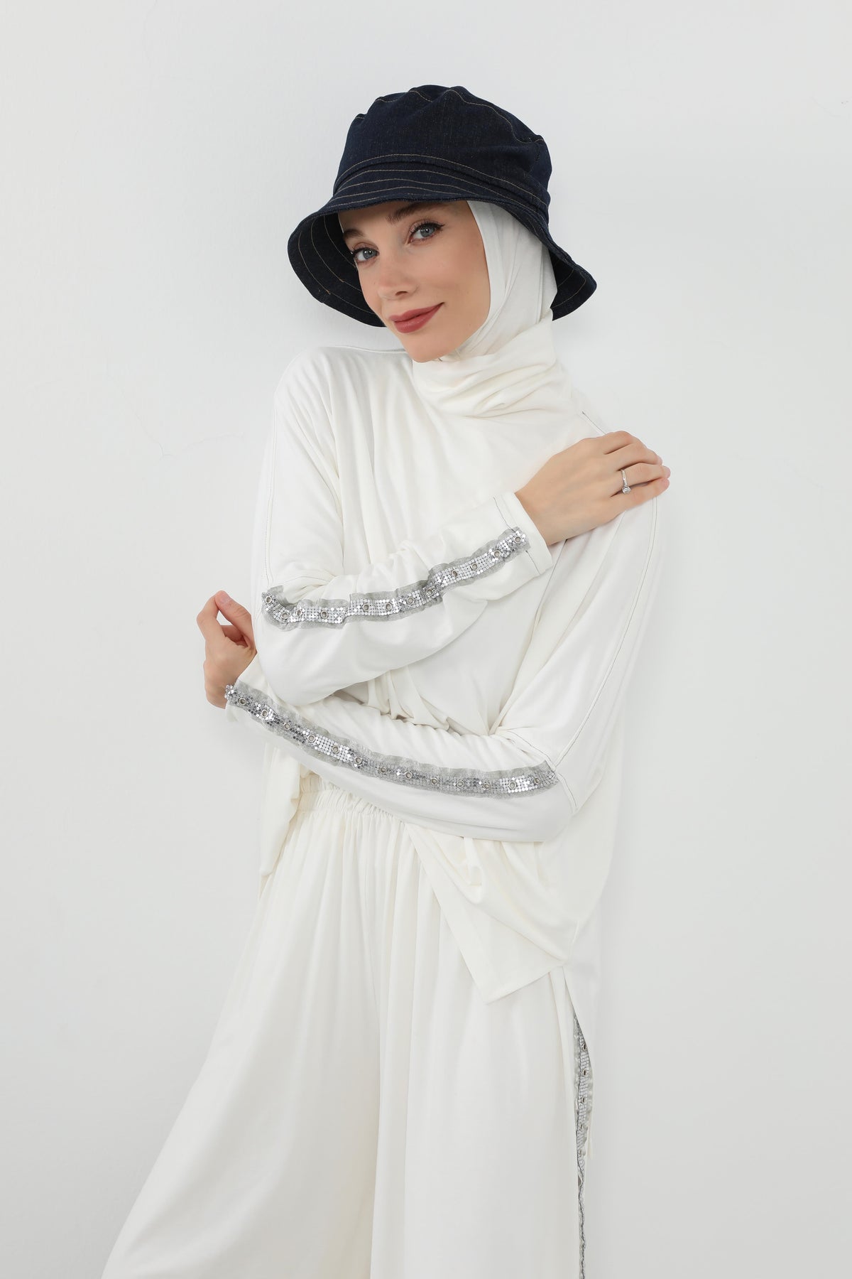 Kot Bucket Model Tesettür Uyumlu Şapka,B-100