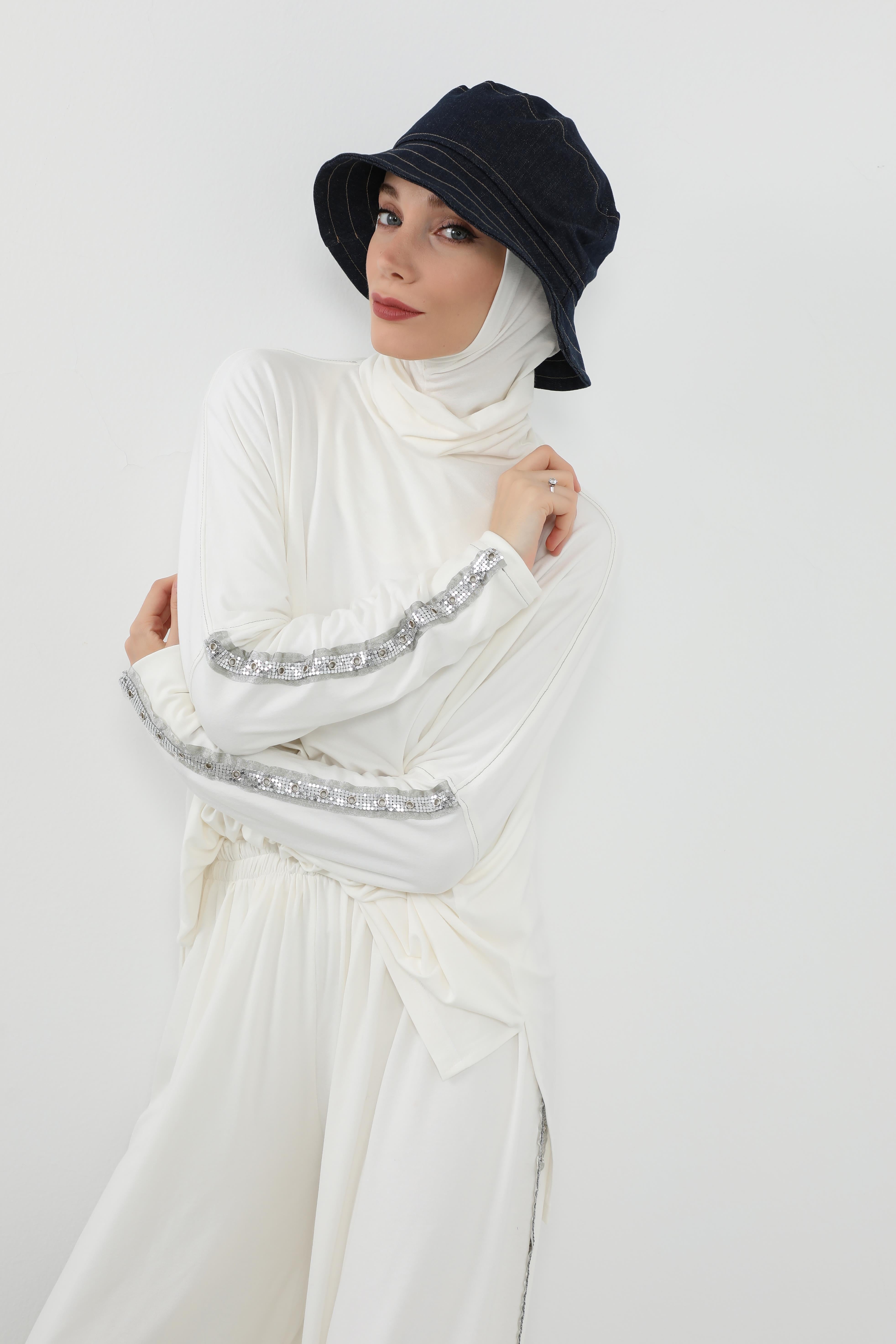 Kot Bucket Model Tesettür Uyumlu Şapka,B-100