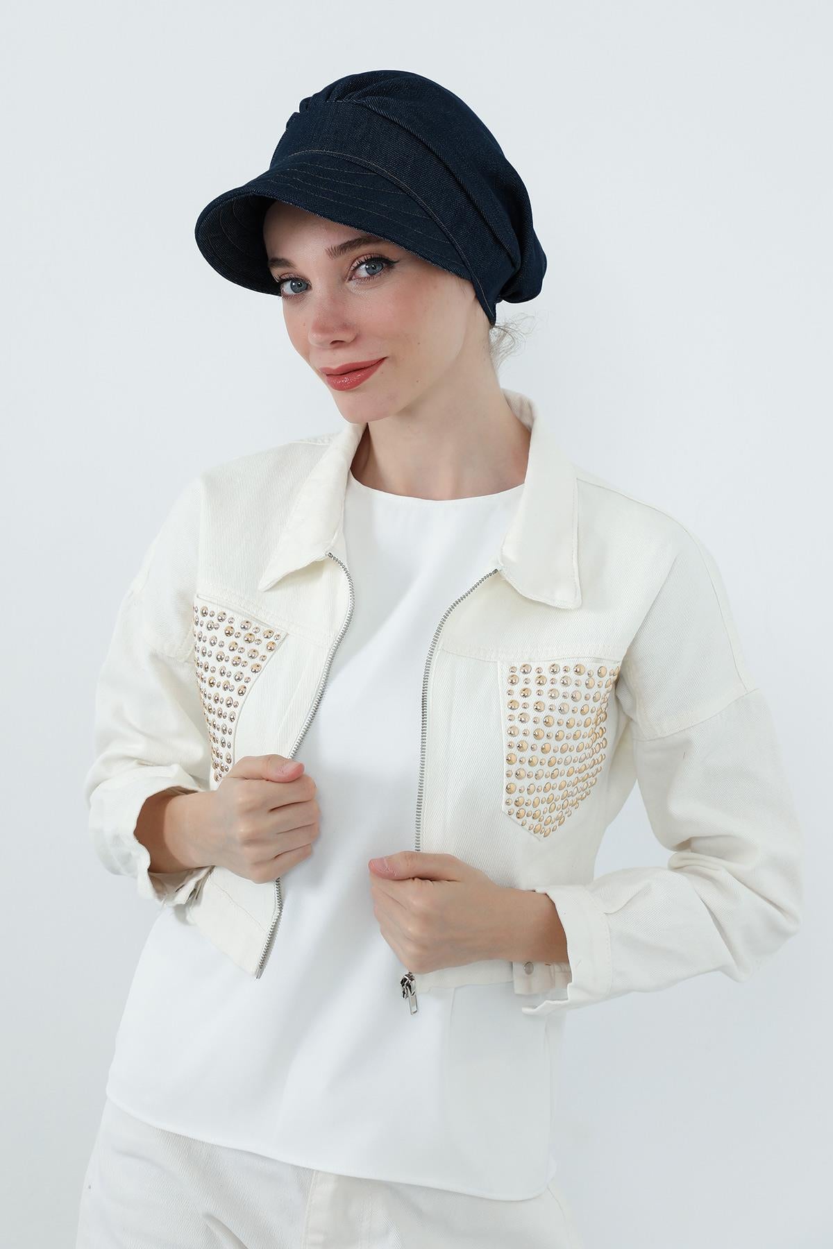 Kot Kumaşlı Siperlikli Kadın Şapka Bone,B-73KOT