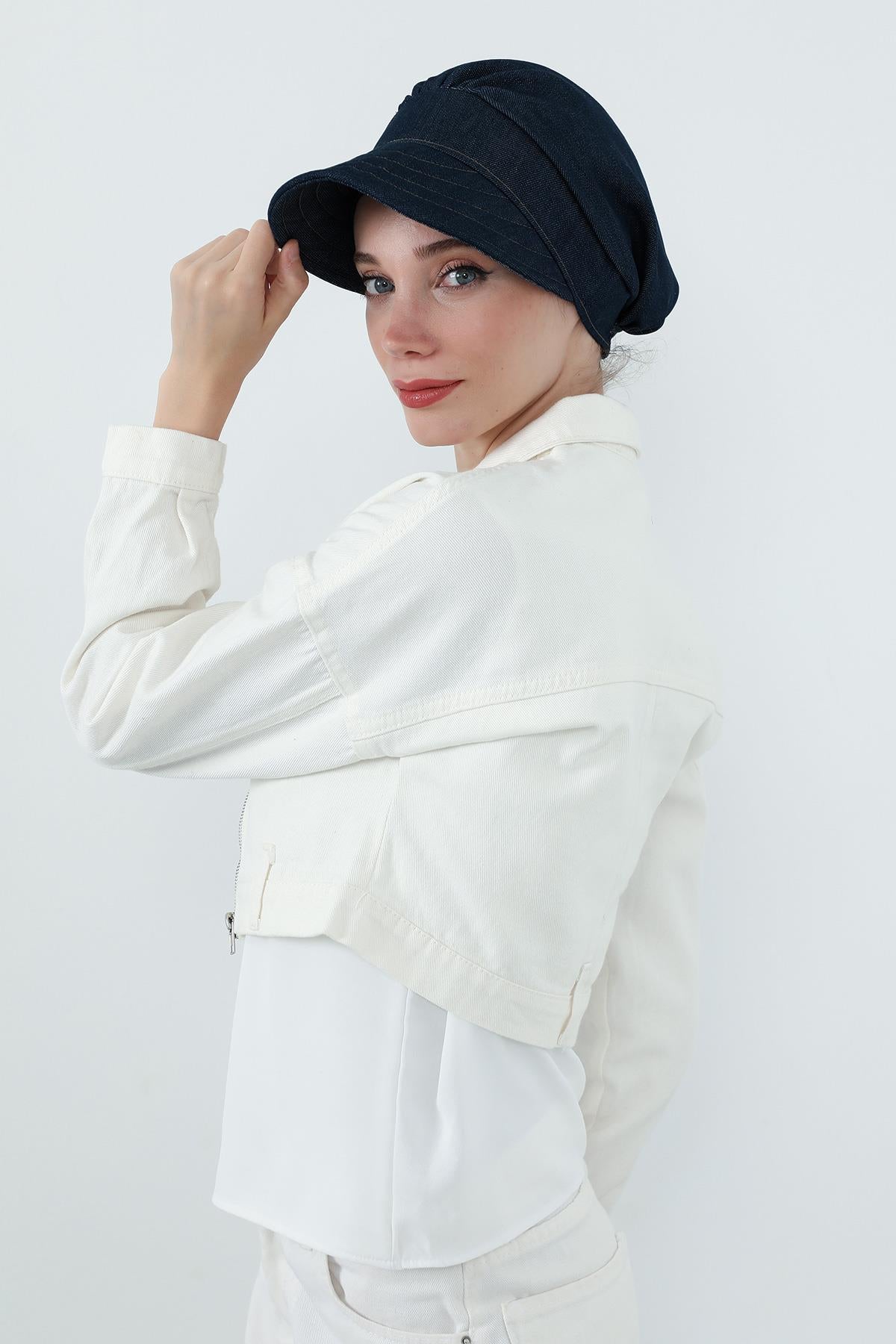 Kot Kumaşlı Siperlikli Kadın Şapka Bone,B-73KOT