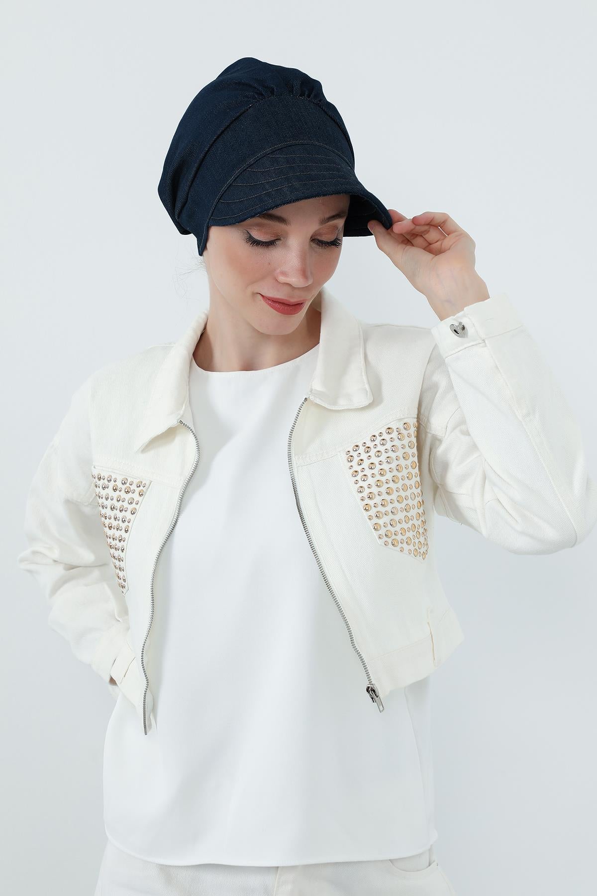 Kot Kumaşlı Siperlikli Kadın Şapka Bone,B-73KOT