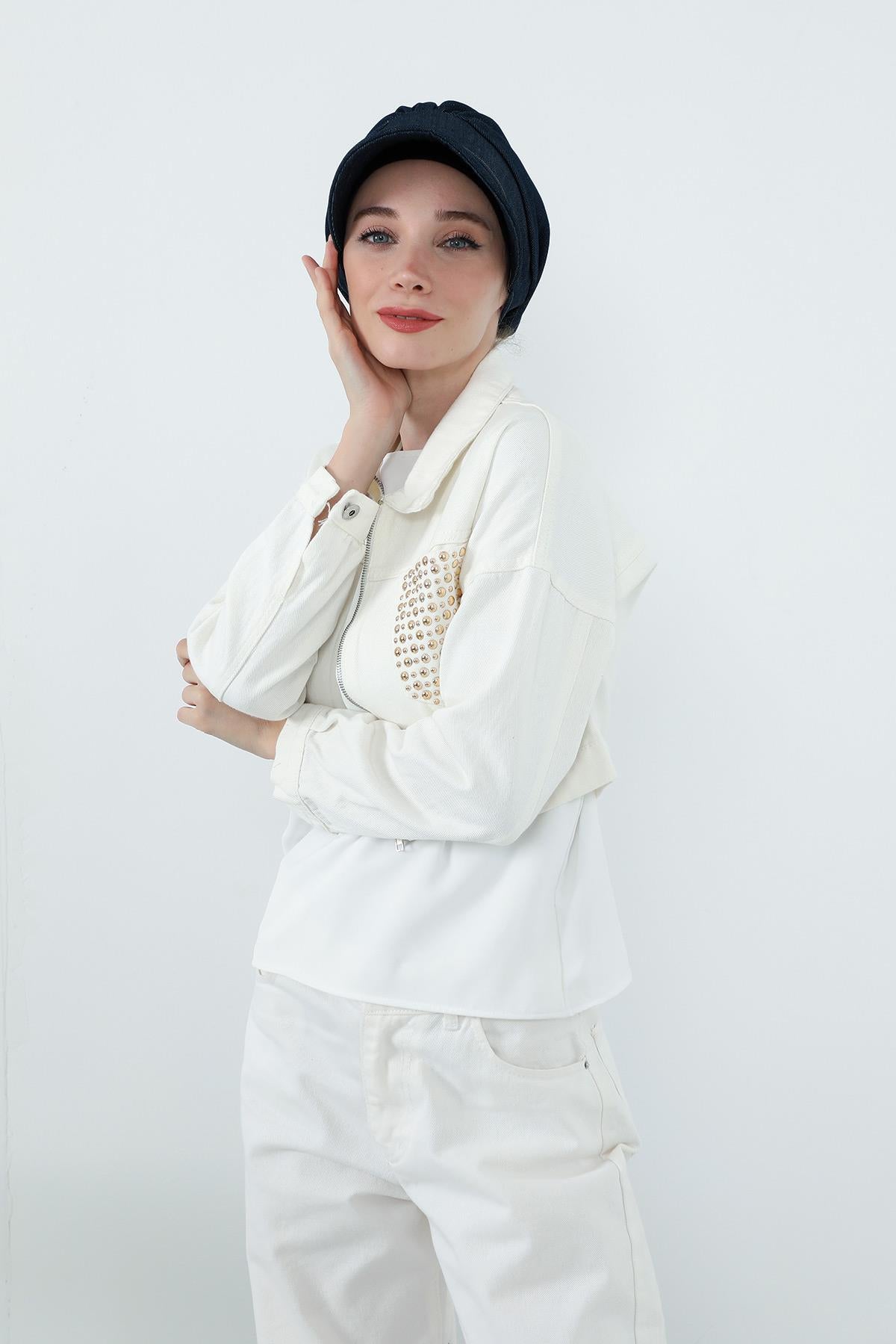 Kot Kumaşlı Siperlikli Kadın Şapka Bone,B-73KOT