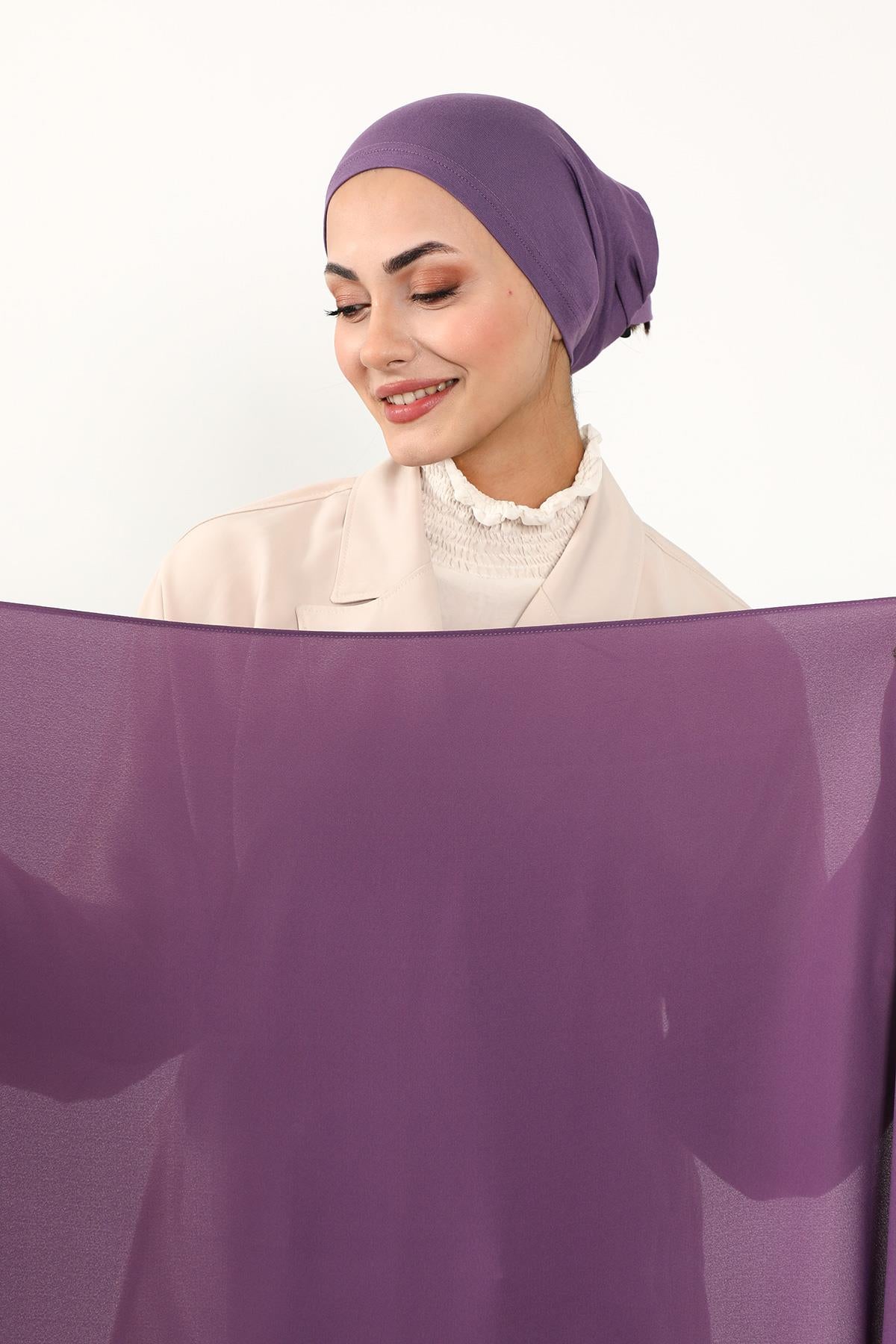 Krep Şal & Penye Bone İkili Takım,PS-50