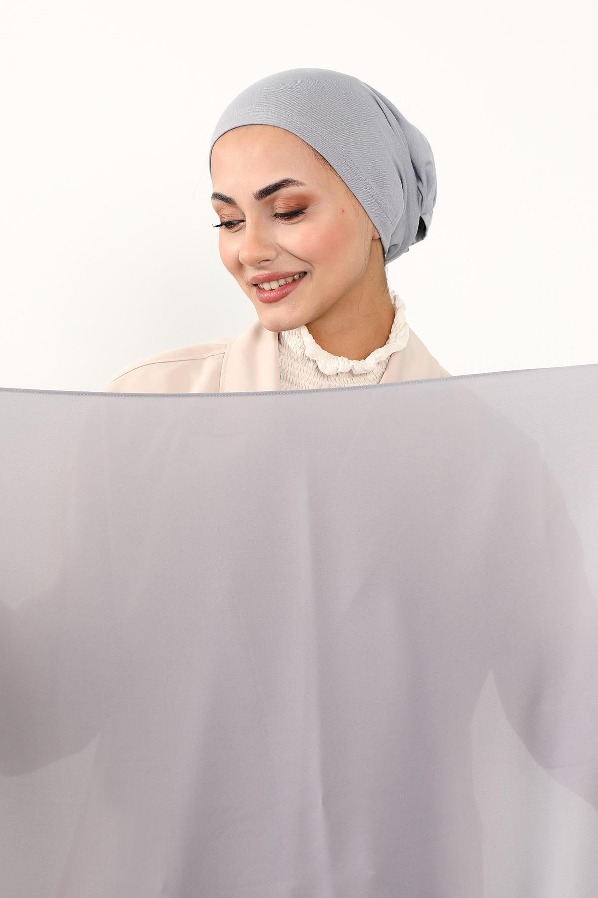 Krep Şal & Penye Bone İkili Takım,PS-50