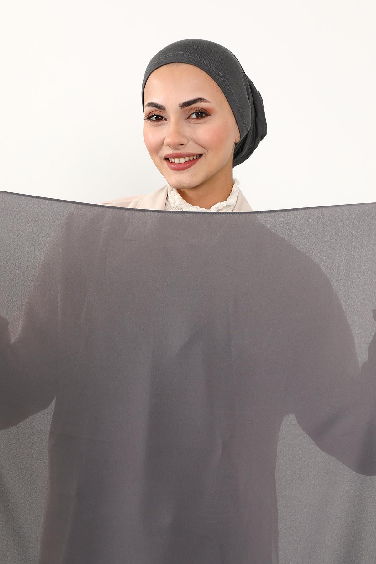 Krep Şal & Penye Bone İkili Takım,PS-50