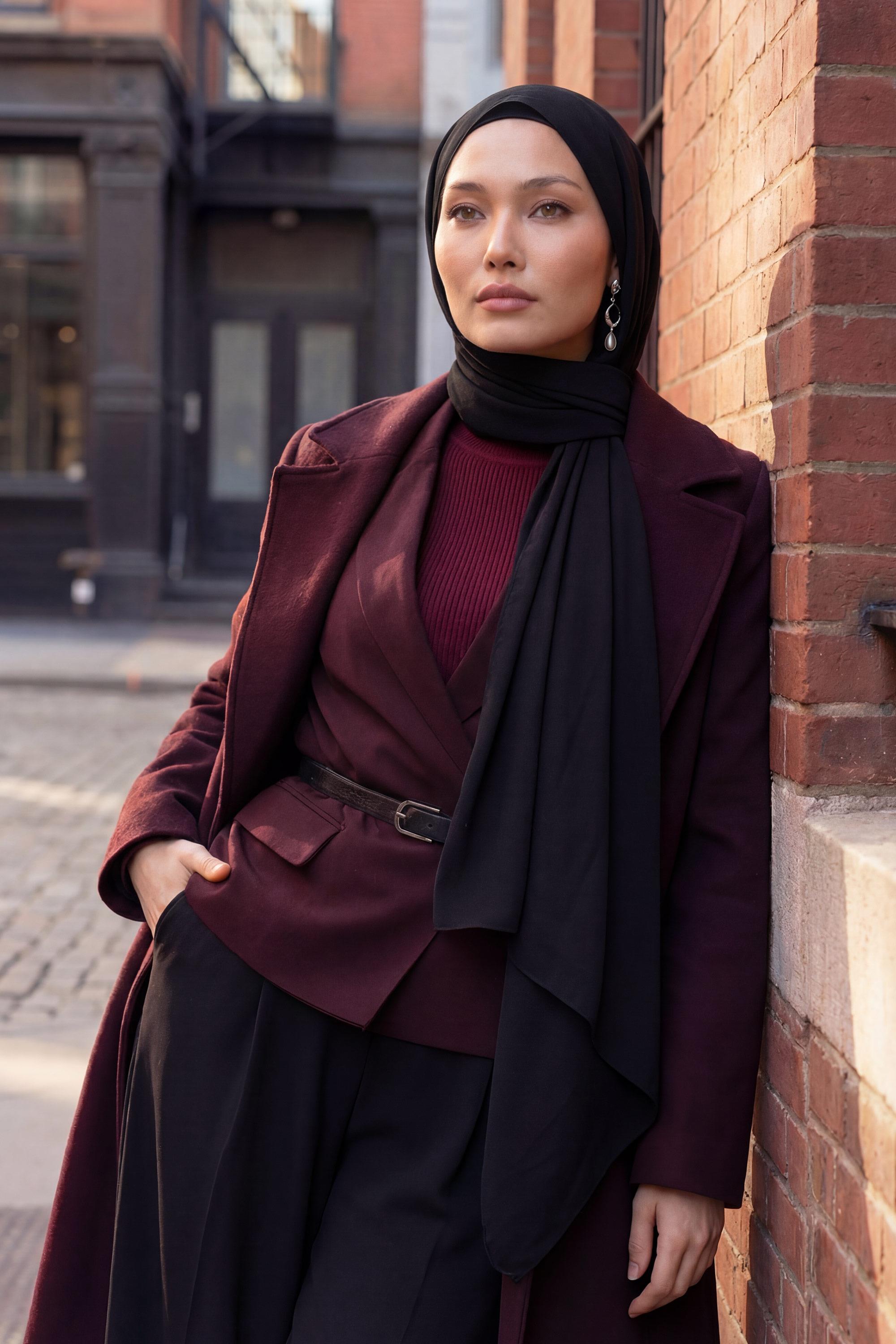 Krep Şal & Penye Bone İkili Takım,PS-50