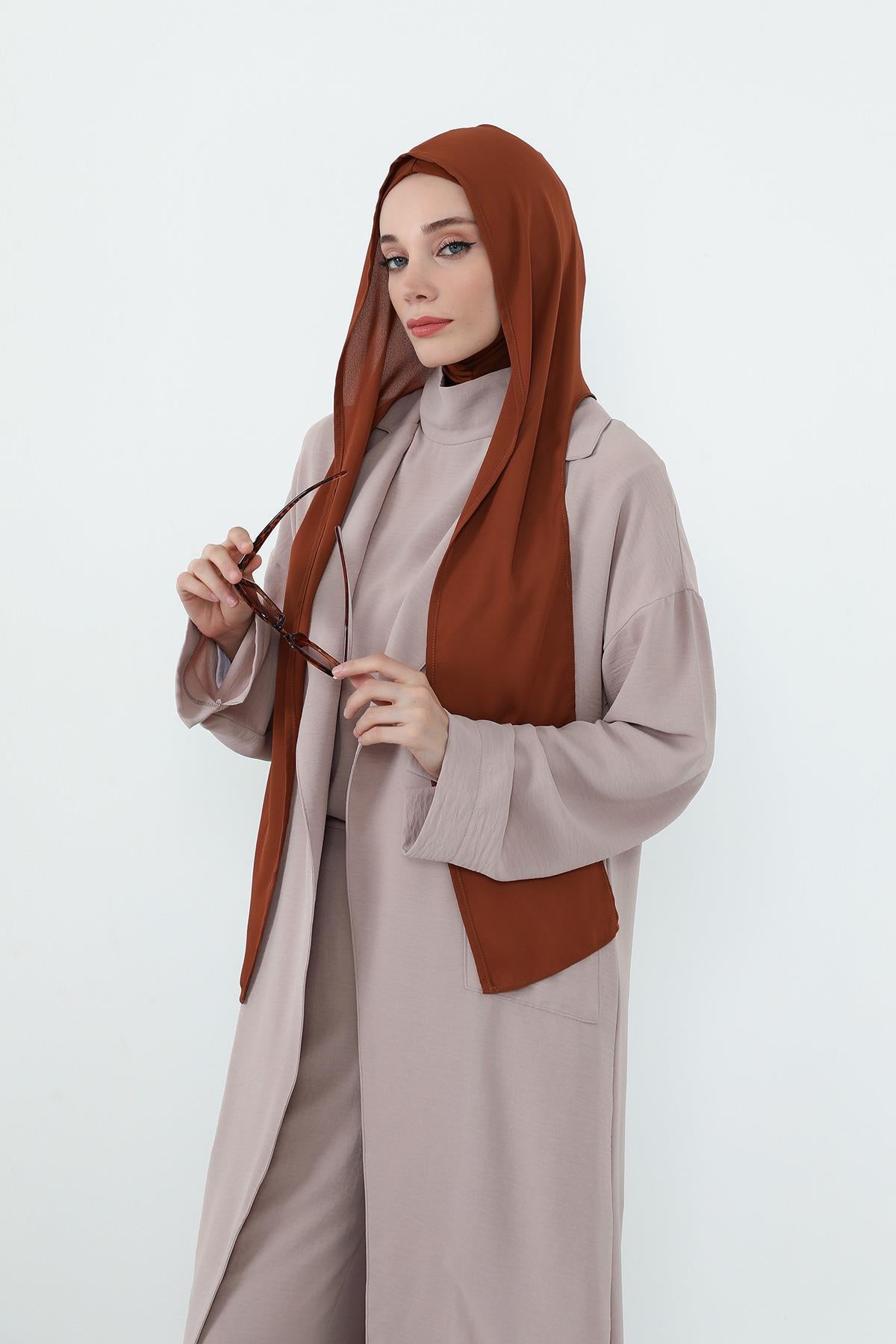 Krep Şal & Penye Bone İkili Takım,PS-56