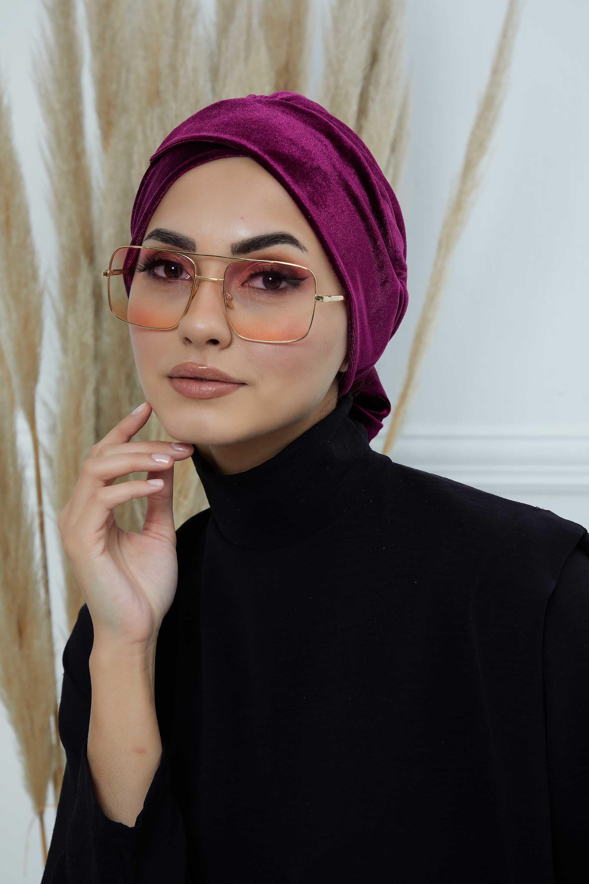 Kuşaklı Kadife Bone,B-31K