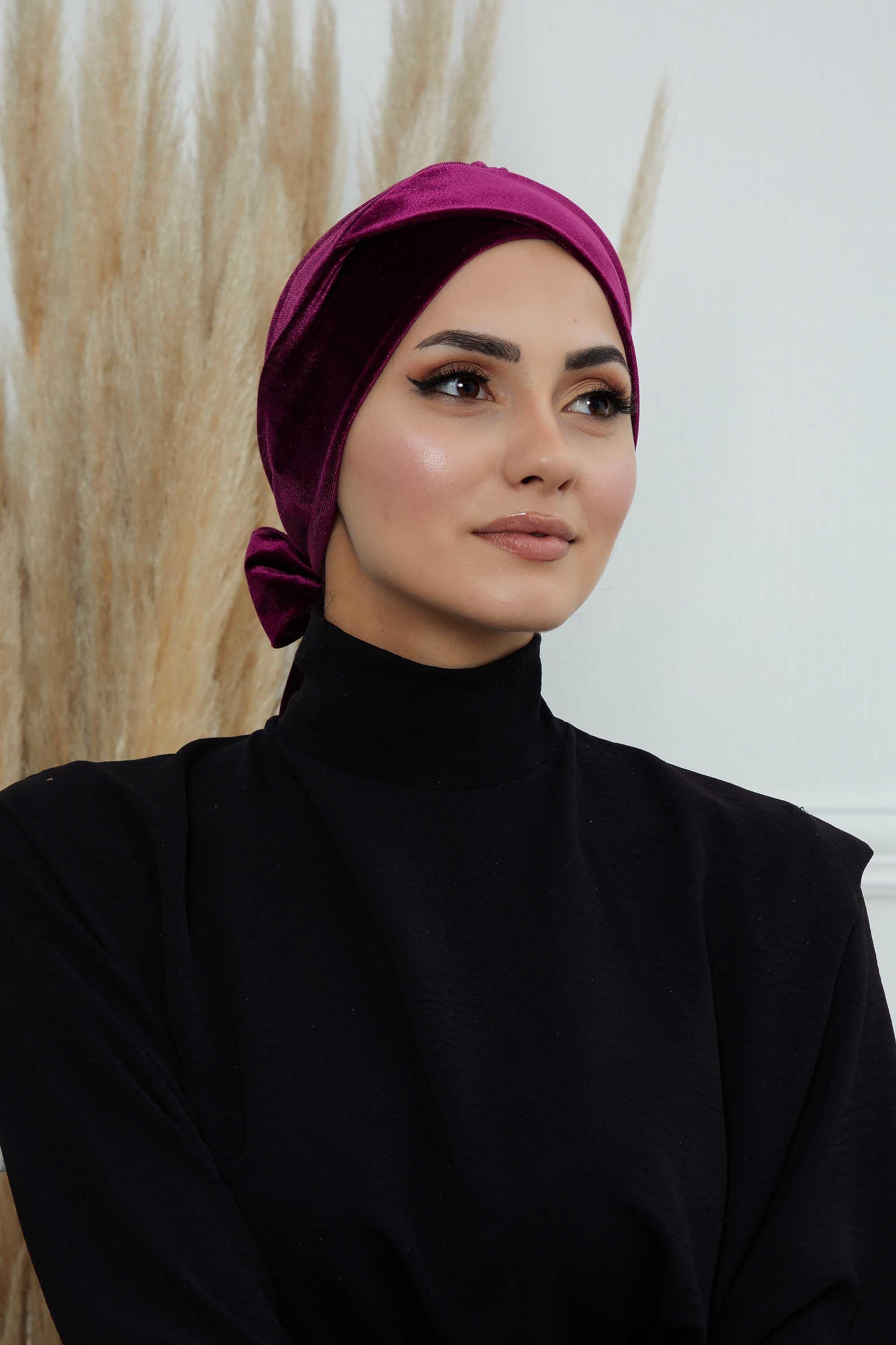 Kuşaklı Kadife Bone,B-31K