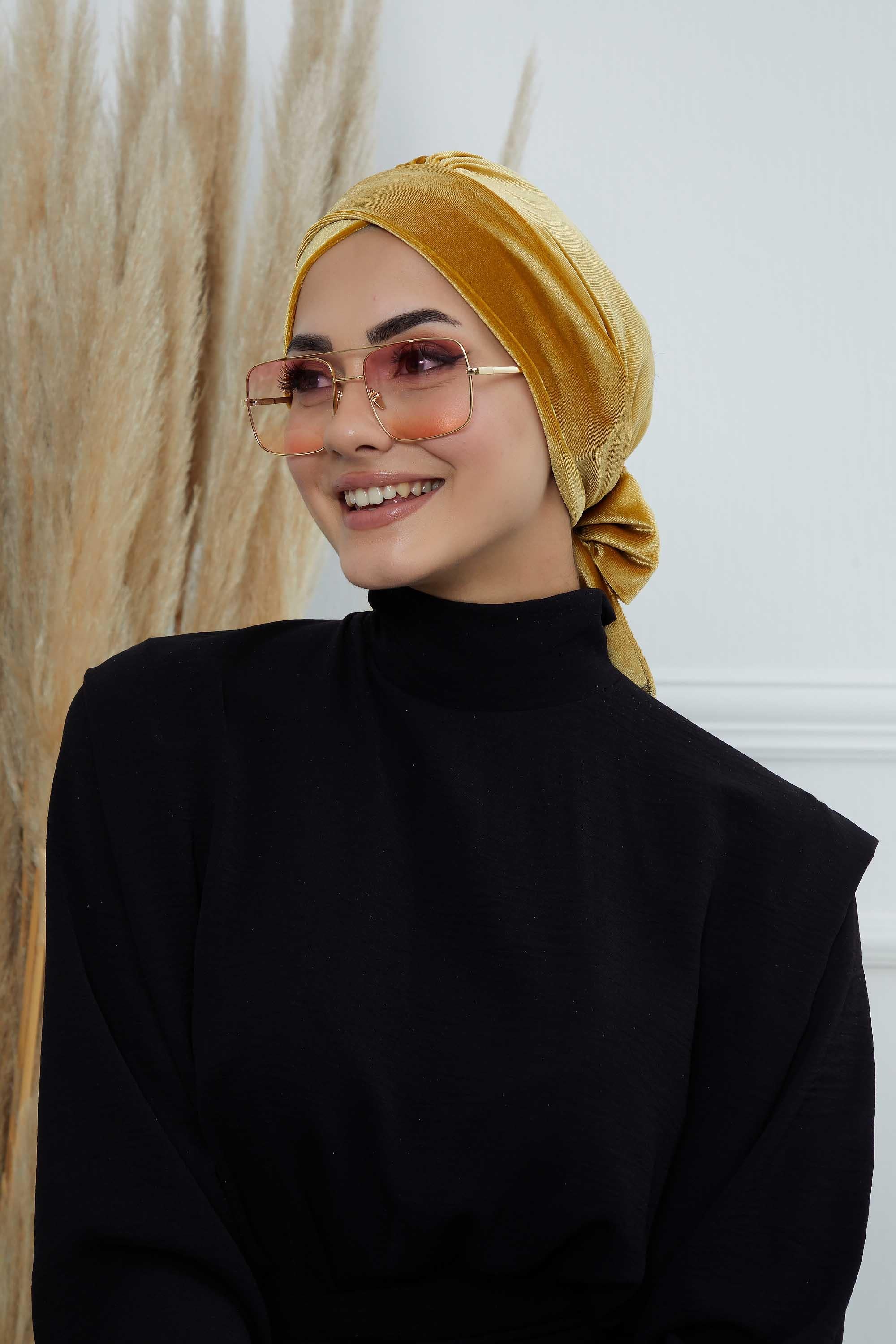 Kuşaklı Kadife Bone,B-31K