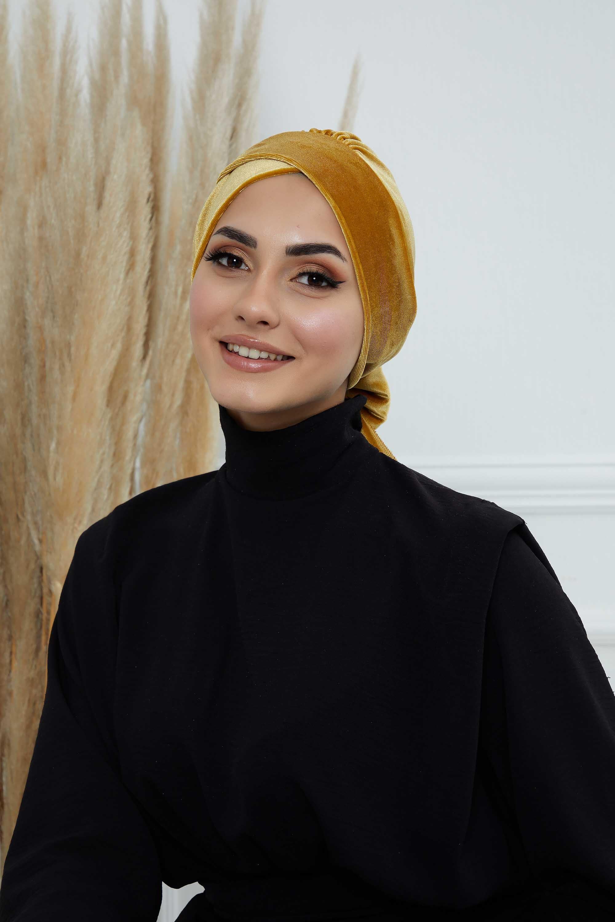 Kuşaklı Kadife Bone,B-31K