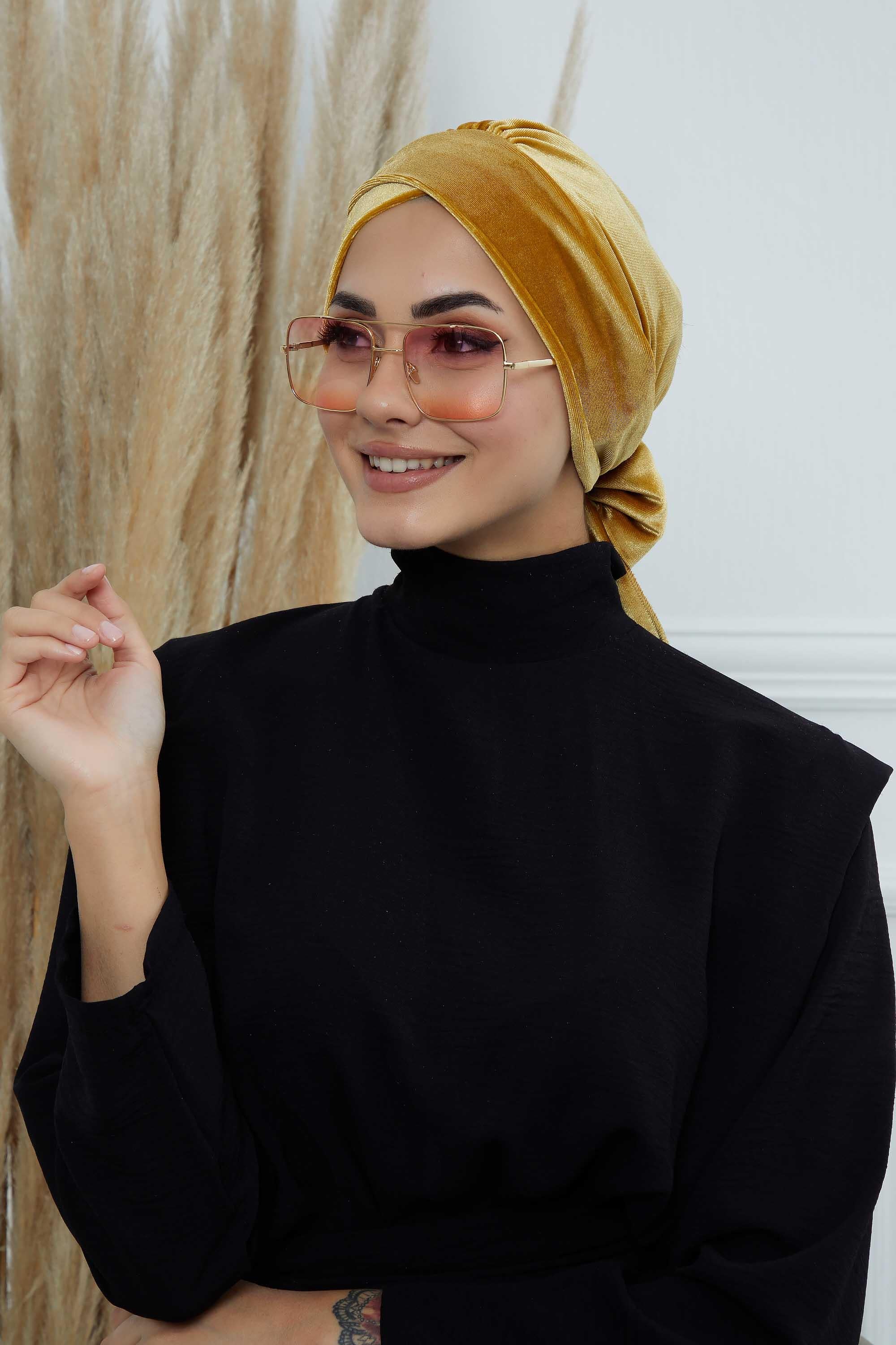 Kuşaklı Kadife Bone,B-31K