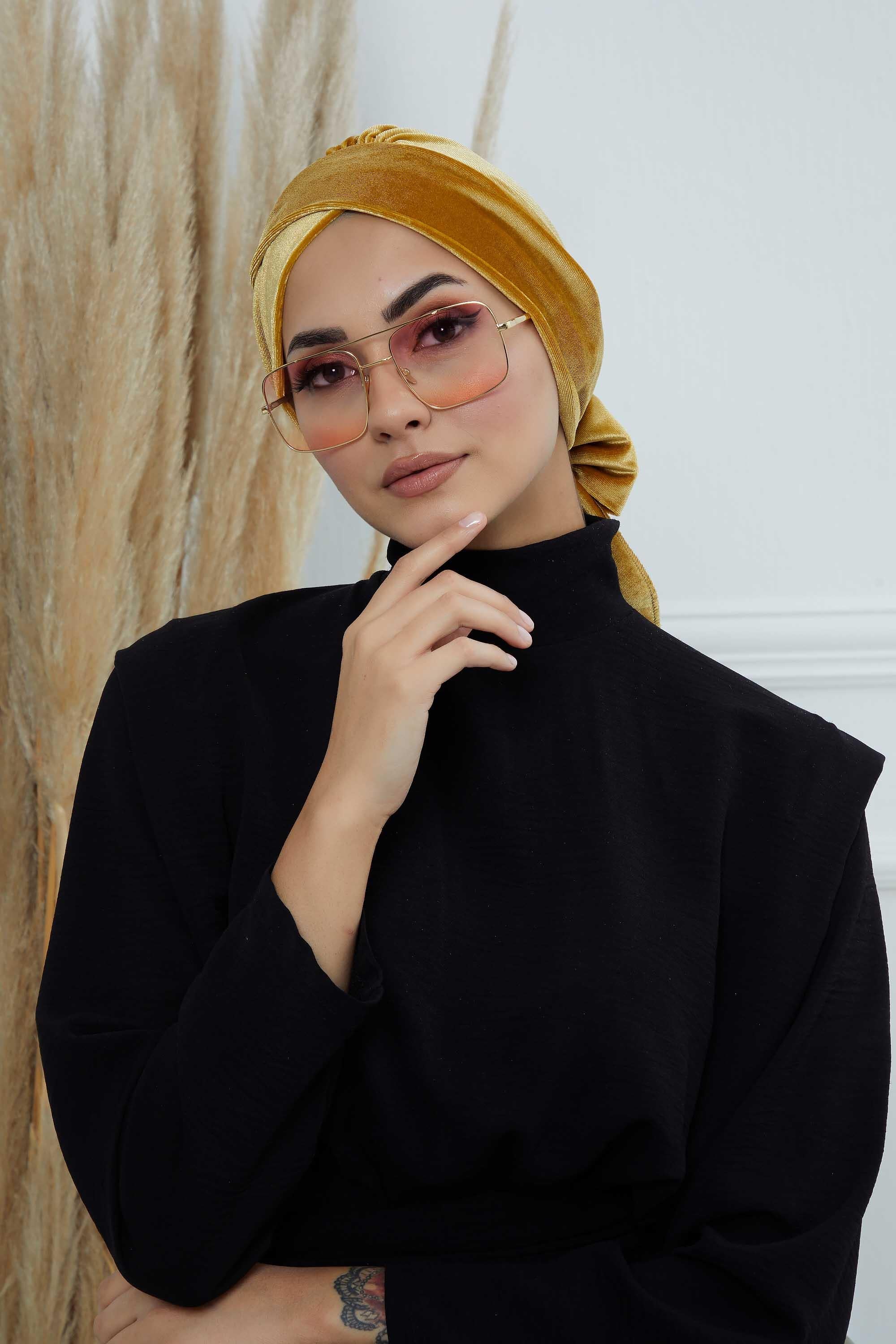 Kuşaklı Kadife Bone,B-31K