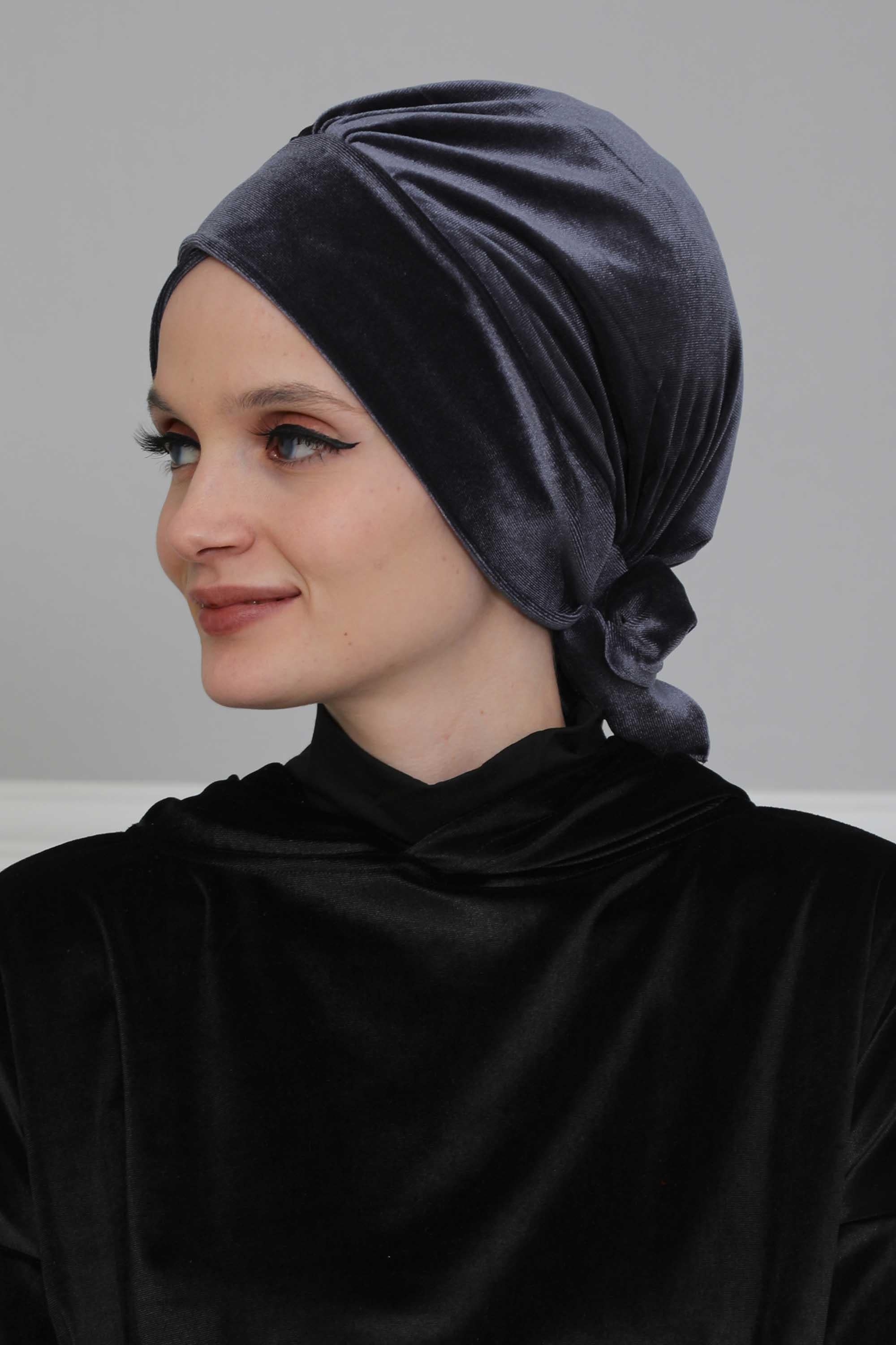 Kuşaklı Kadife Bone,B-31K
