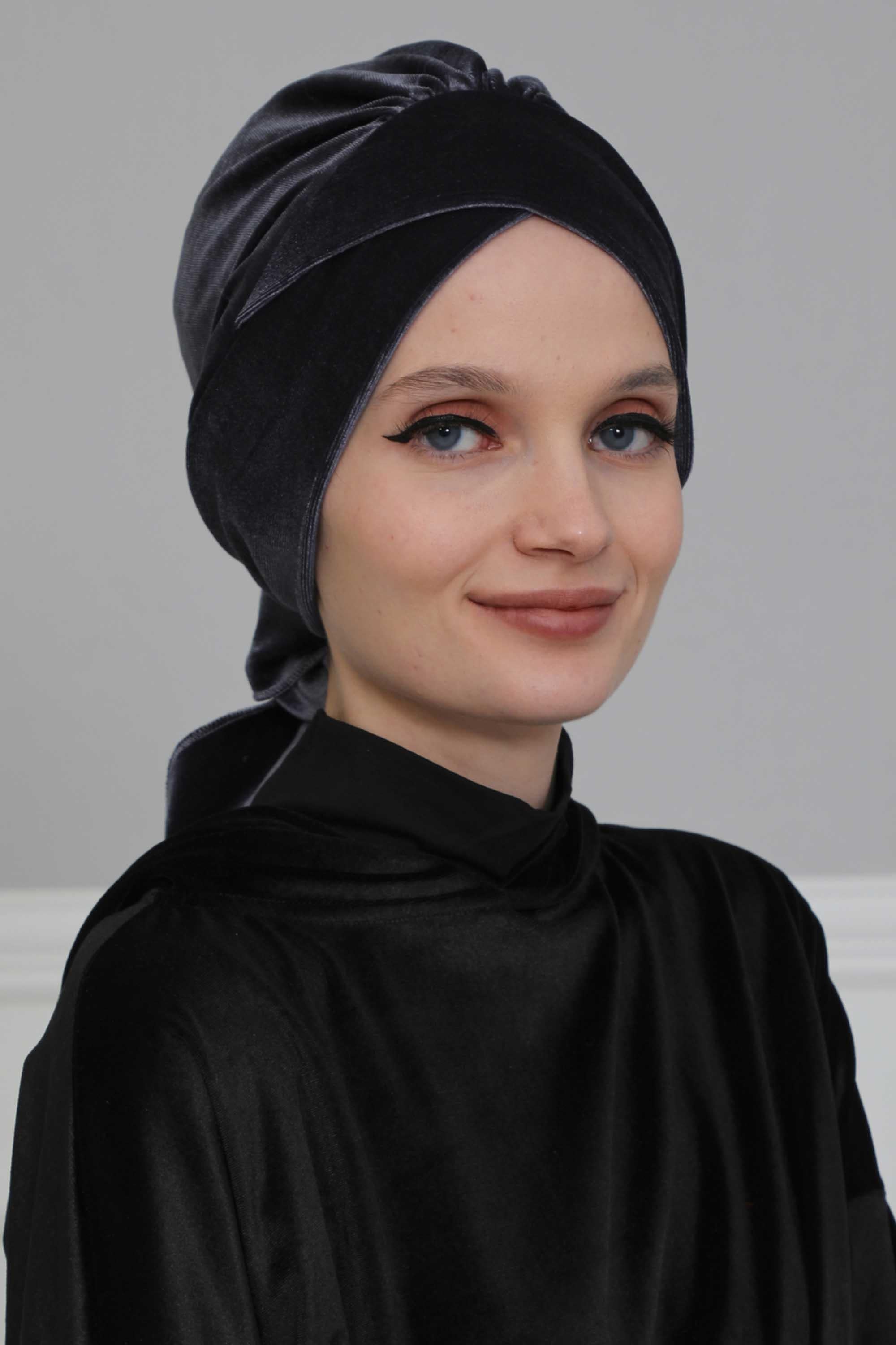 Kuşaklı Kadife Bone,B-31K