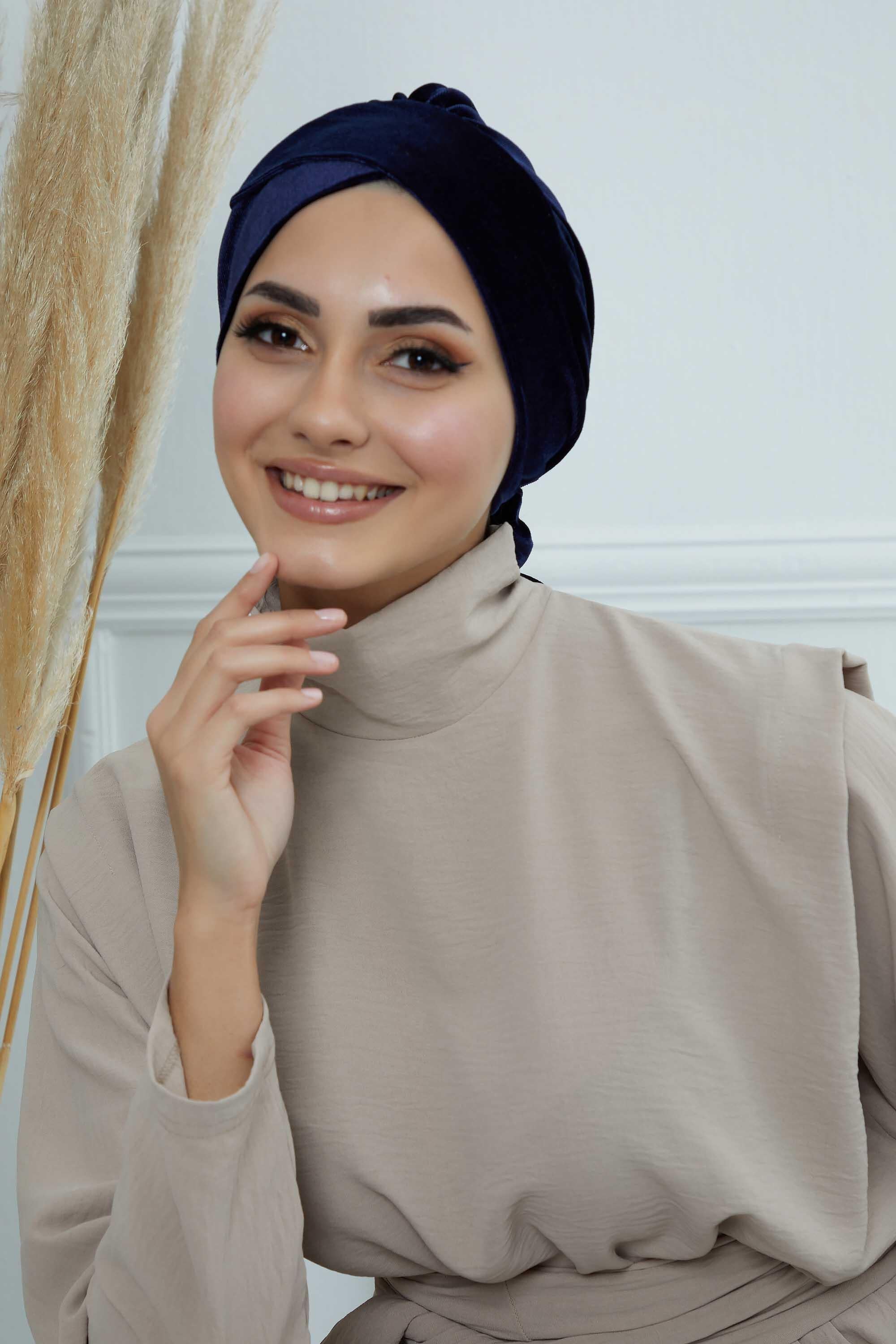 Kuşaklı Kadife Bone,B-31K