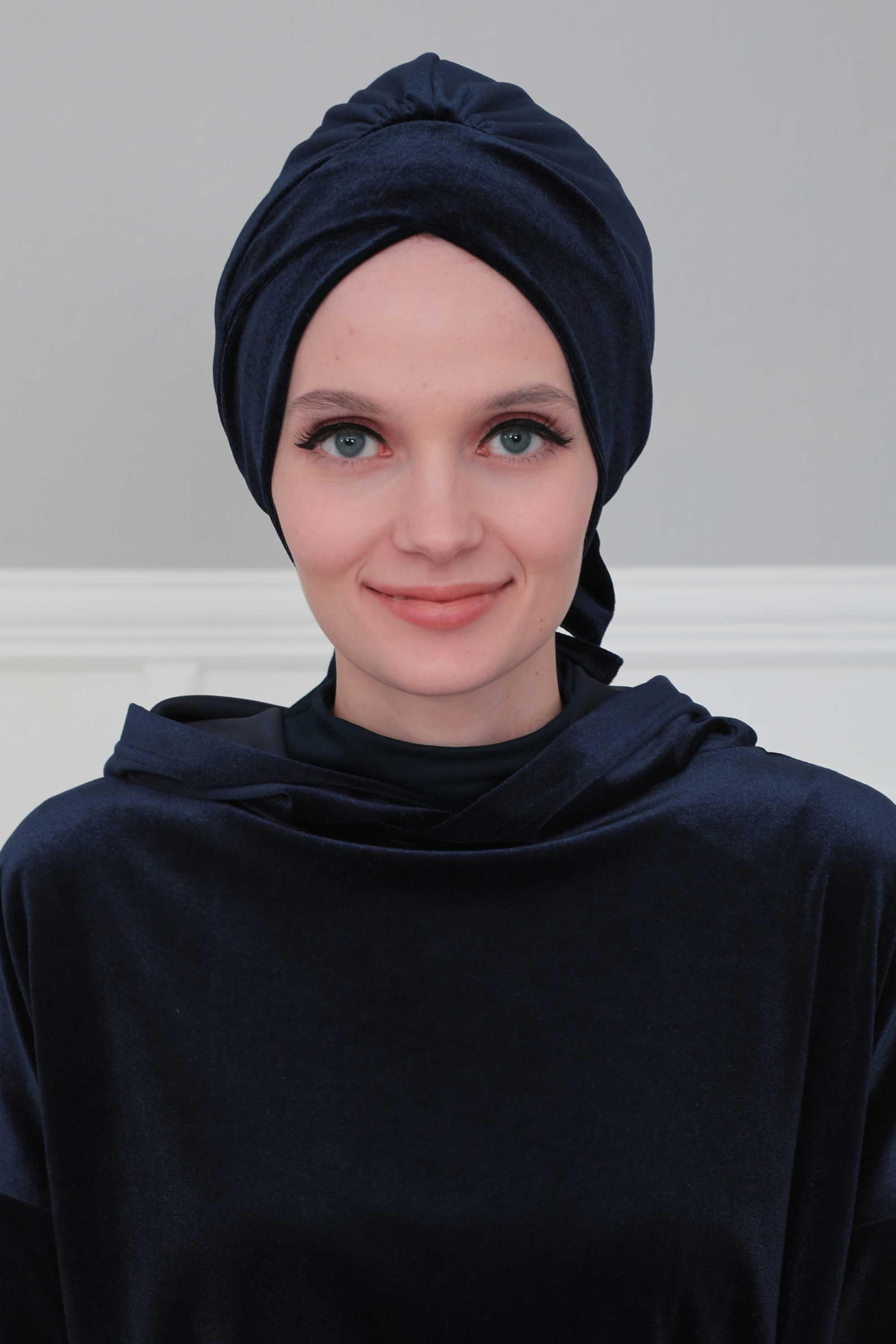 Kuşaklı Kadife Bone,B-31K