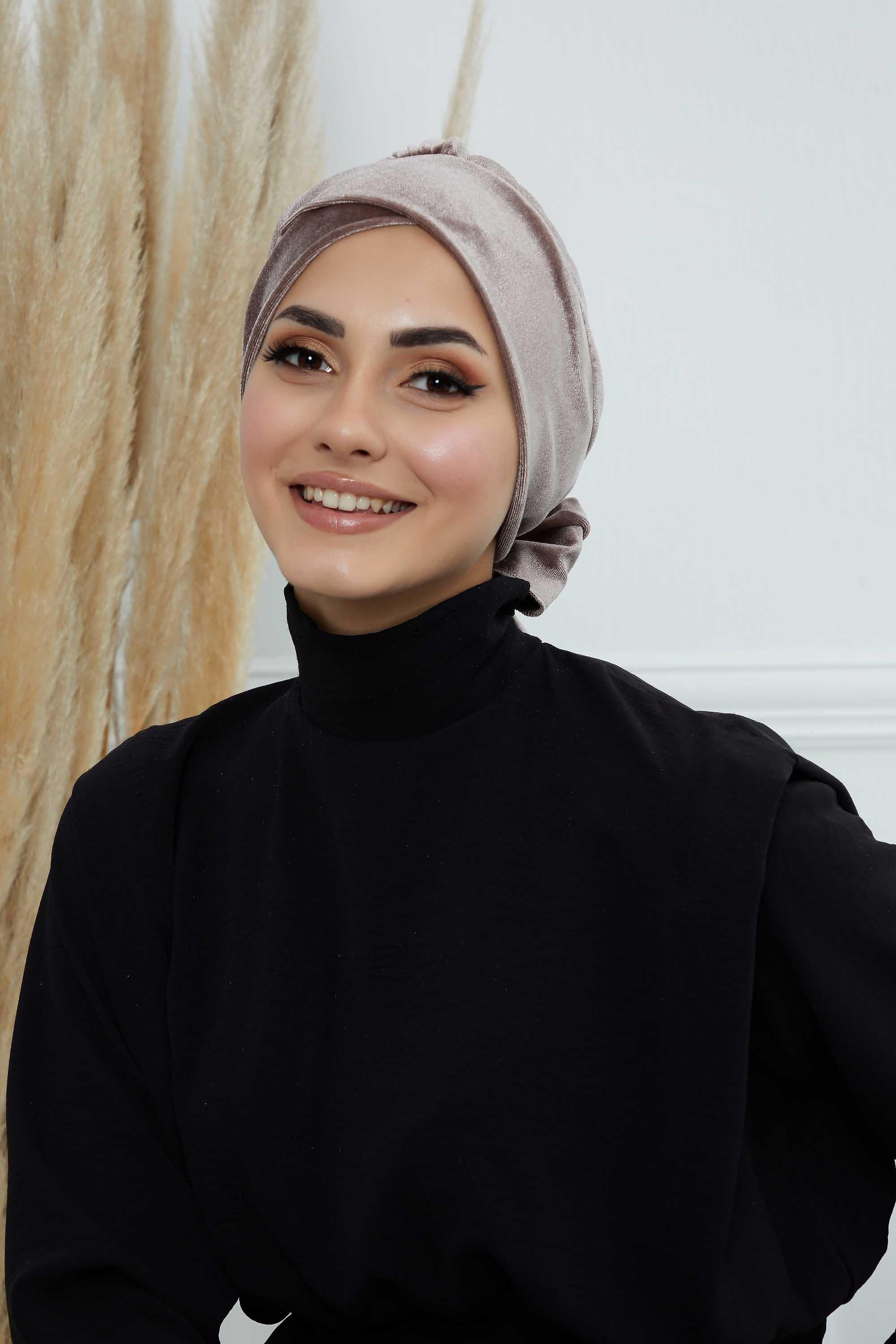 Kuşaklı Kadife Bone,B-31K
